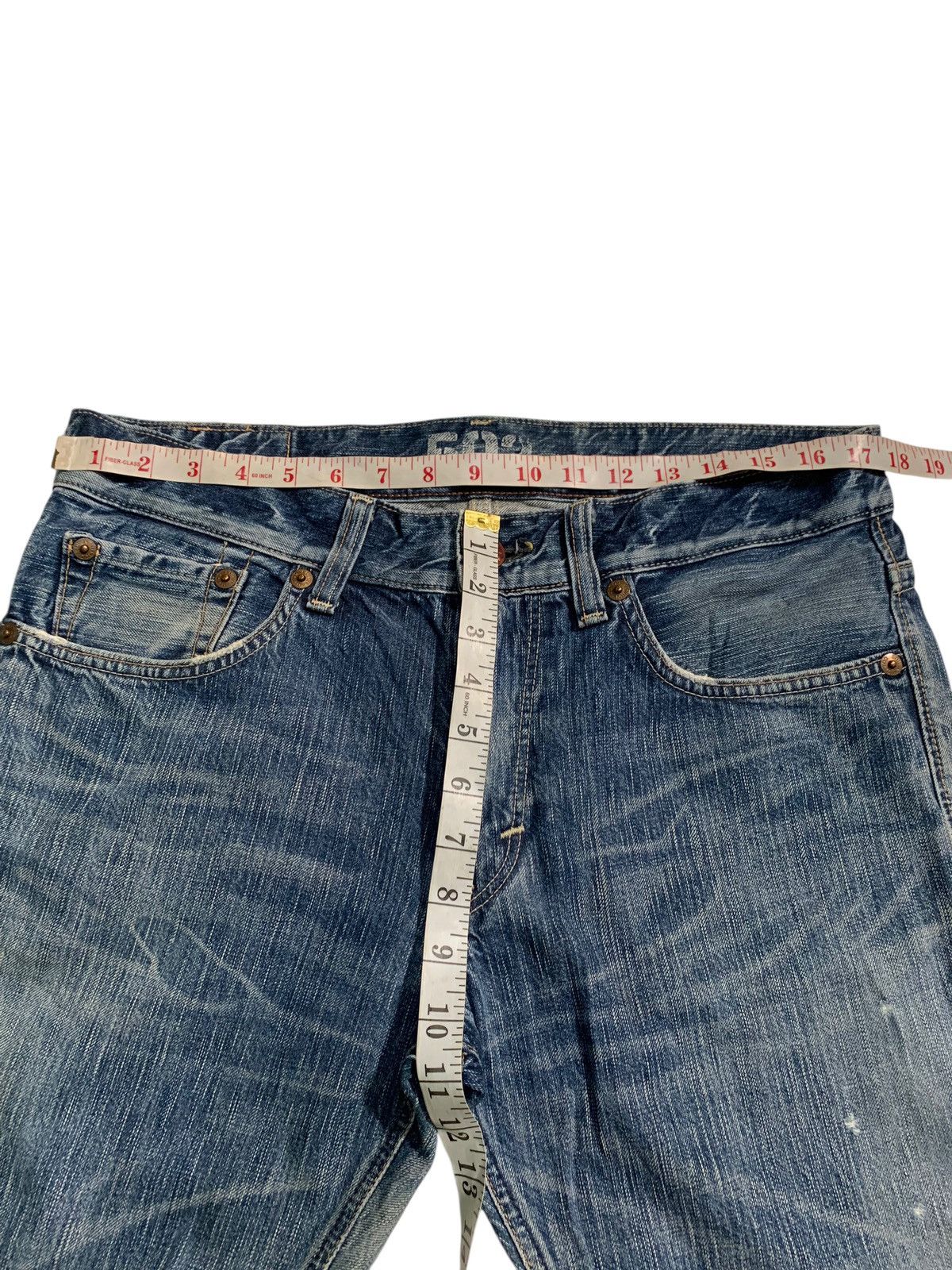 Edwin FLARE JAPANESE EDWIN BLUE TRIP CLAWMARK RUSTY PUNK DENIM Size US 35 - 19 Thumbnail