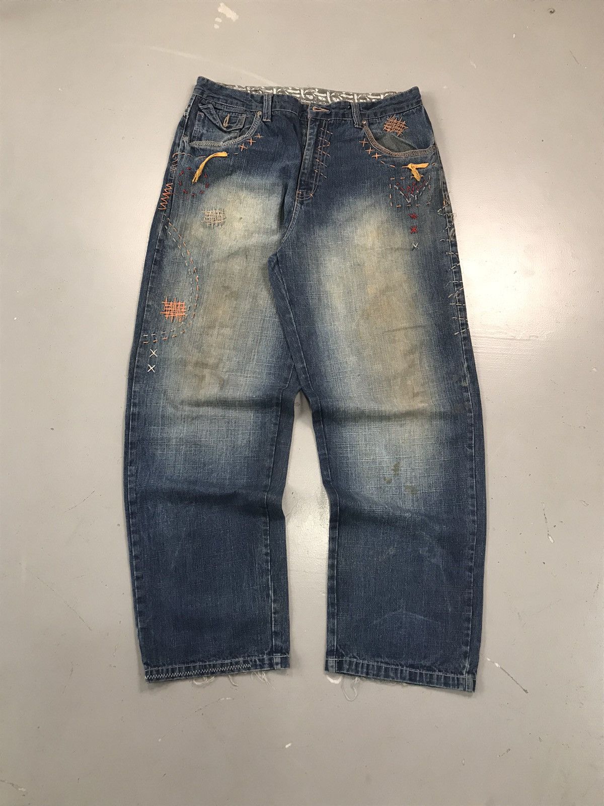 Vintage Crazy Vintage stitching embroidered denim Size US 36 / EU 52 - 1 Thumbnail
