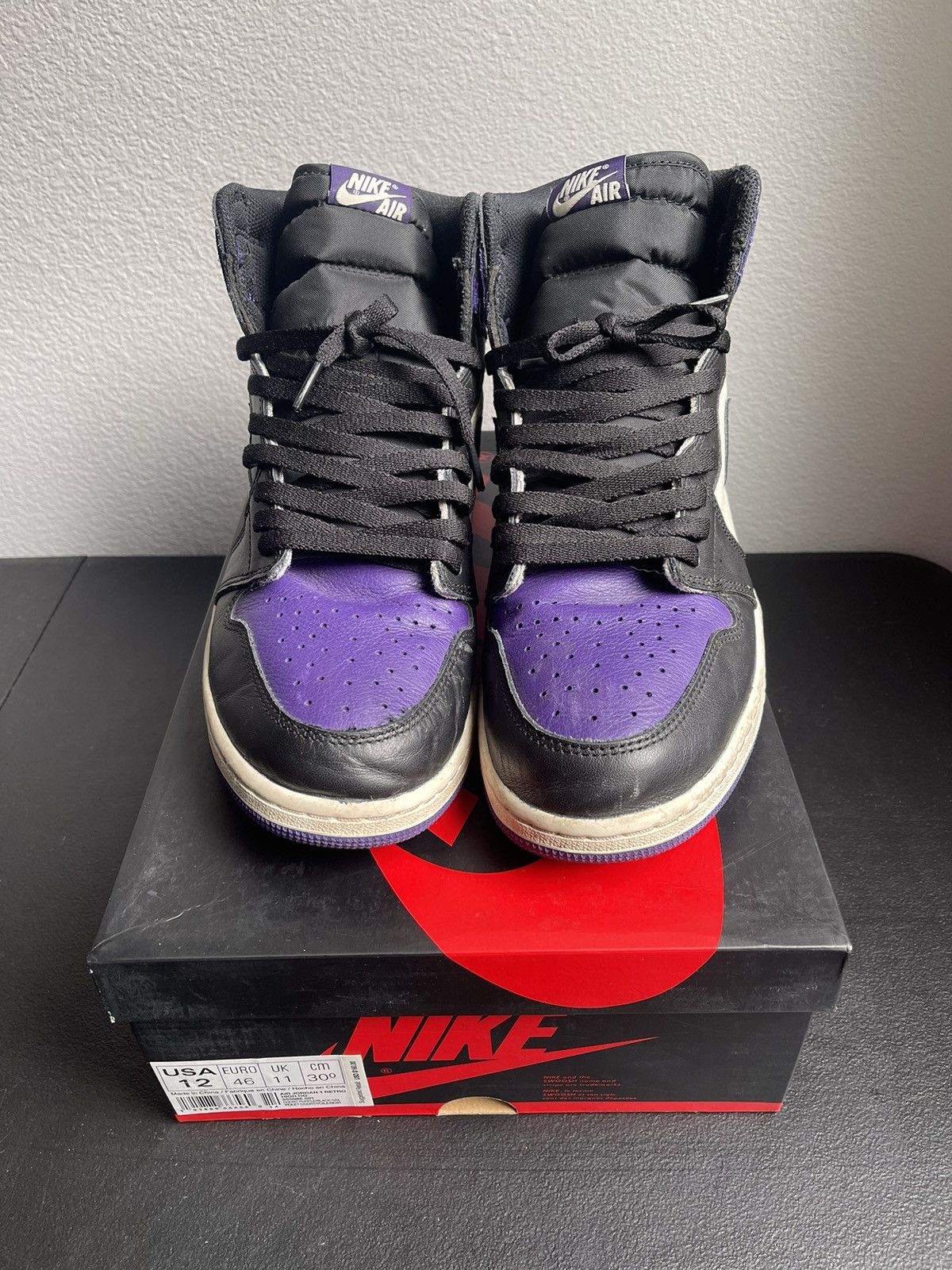 Jordan Brand Air Jordan 1 Court Purple 2018 size 12 Size US 12 / EU 45 - 3 Thumbnail