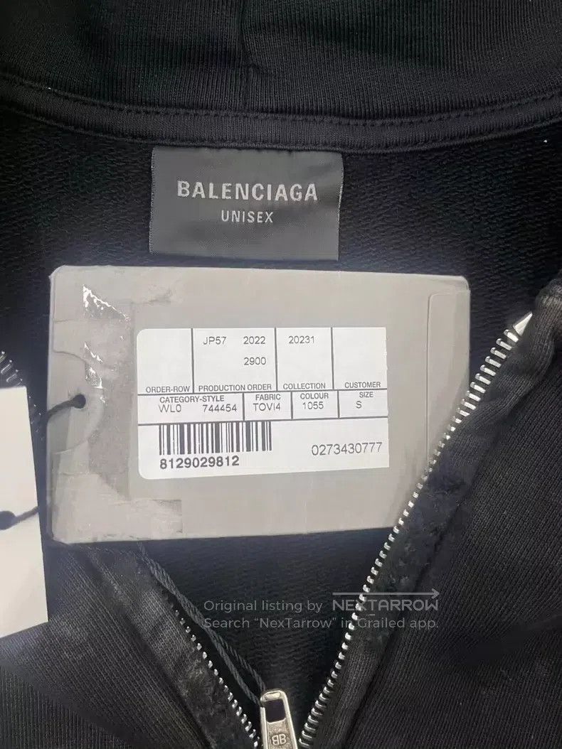Balenciaga Balenciaga Distressed zipper hoodie Size US S / EU 44-46 / 1 - 4 Thumbnail