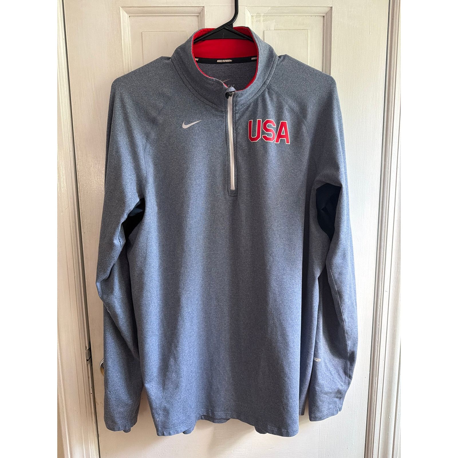 Nike Official Nike USA Running Men's Med BlueGray Dri-Fit QtrZip Size US M / EU 48-50 / 2 - 1 Thumbnail