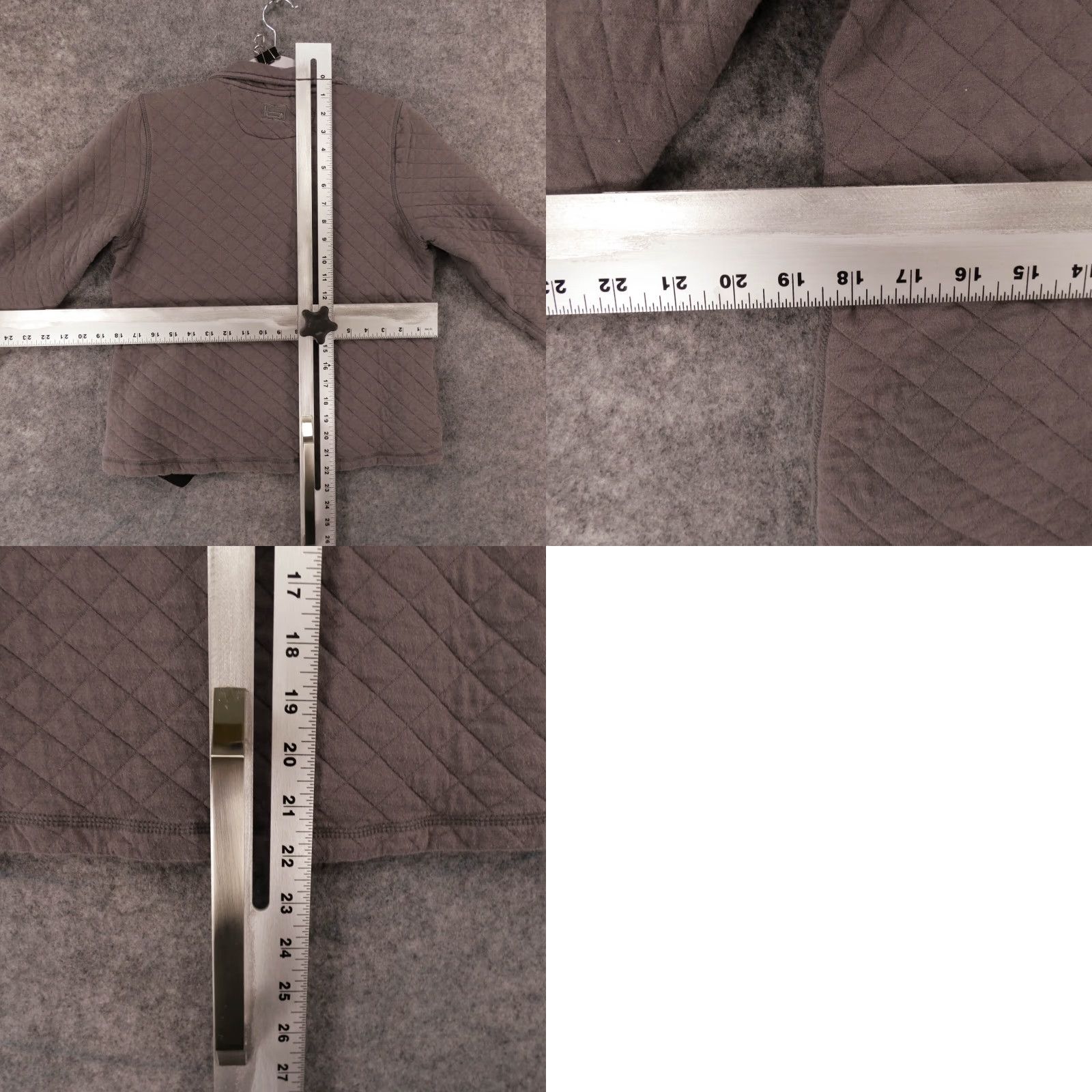 Vintage Banded Sweatshirt Womens Small Gray Quilted 1/4 Button Up Soft w Pockets Size S / US 4 / IT 40 - 8 Thumbnail