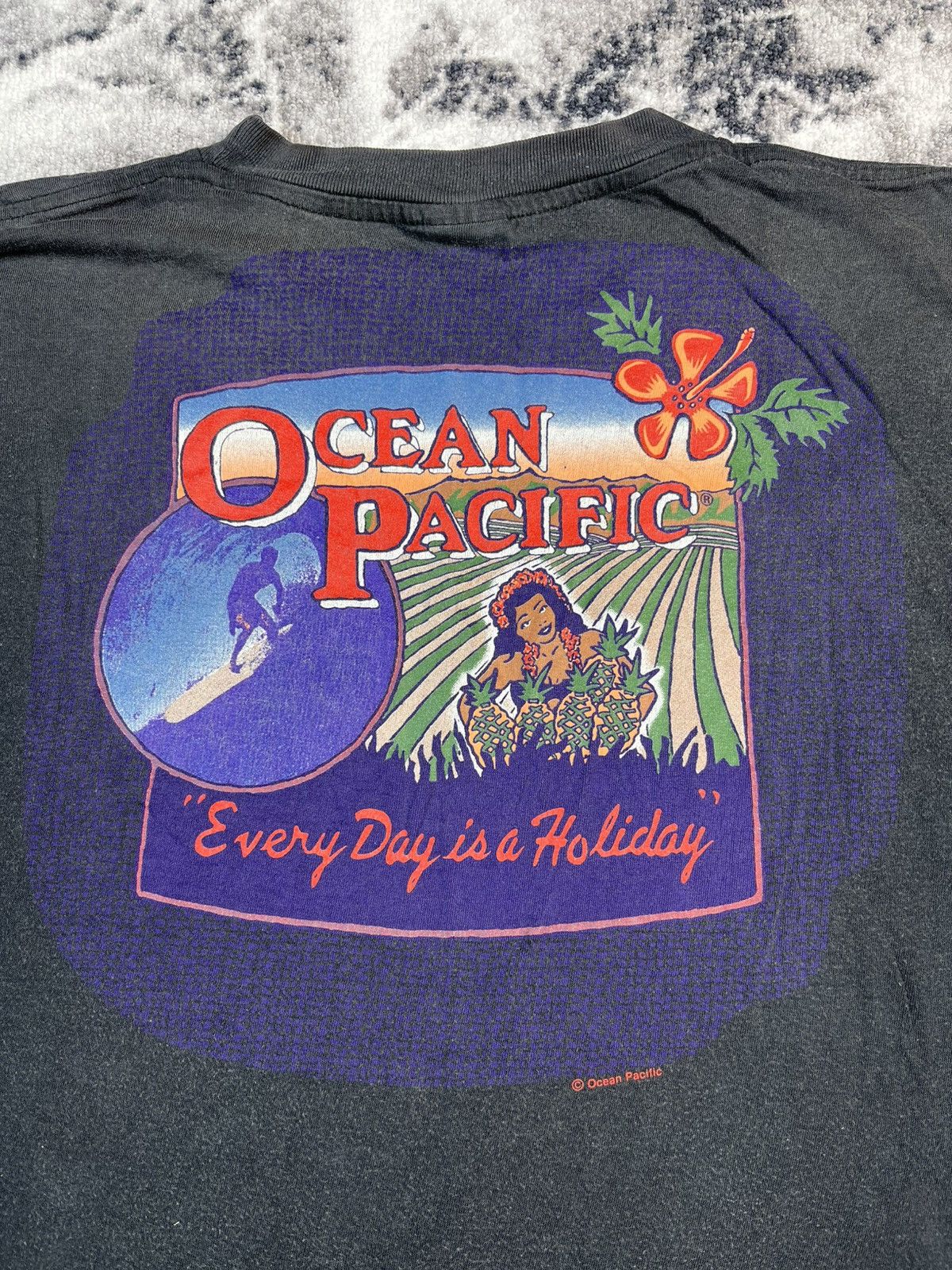 Ocean Pacific Vintage Ocean Pacific Surf Graphic Tee Distressed Fade Size US L / EU 52-54 / 3 - 14 Thumbnail