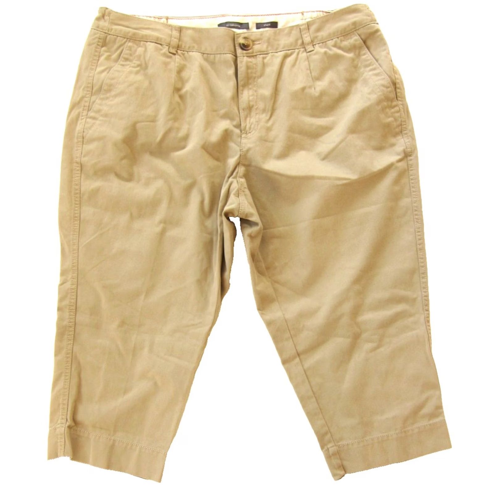Liz Claiborne Liz Claiborne Pants Women 18P Cropped Sloan Sits Lower In the Waist Chino Wide-Leg Cropped Sloan Pant Women 18P Brown Cotton Flat Front Pockets NWT Size 40" / US 18 - 2 Thumbnail