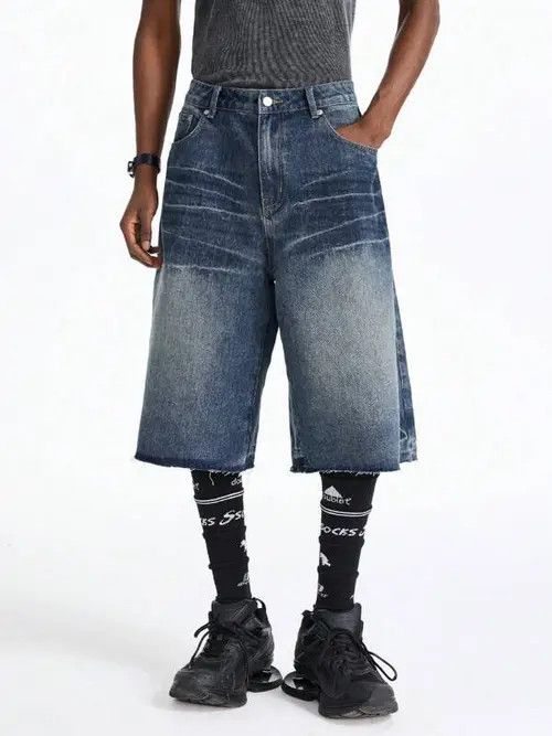 Japanese Brand × Vintage Wide Leg Y2k Shorts Jorts Denim Size US 34 / EU 50 - 2 Thumbnail