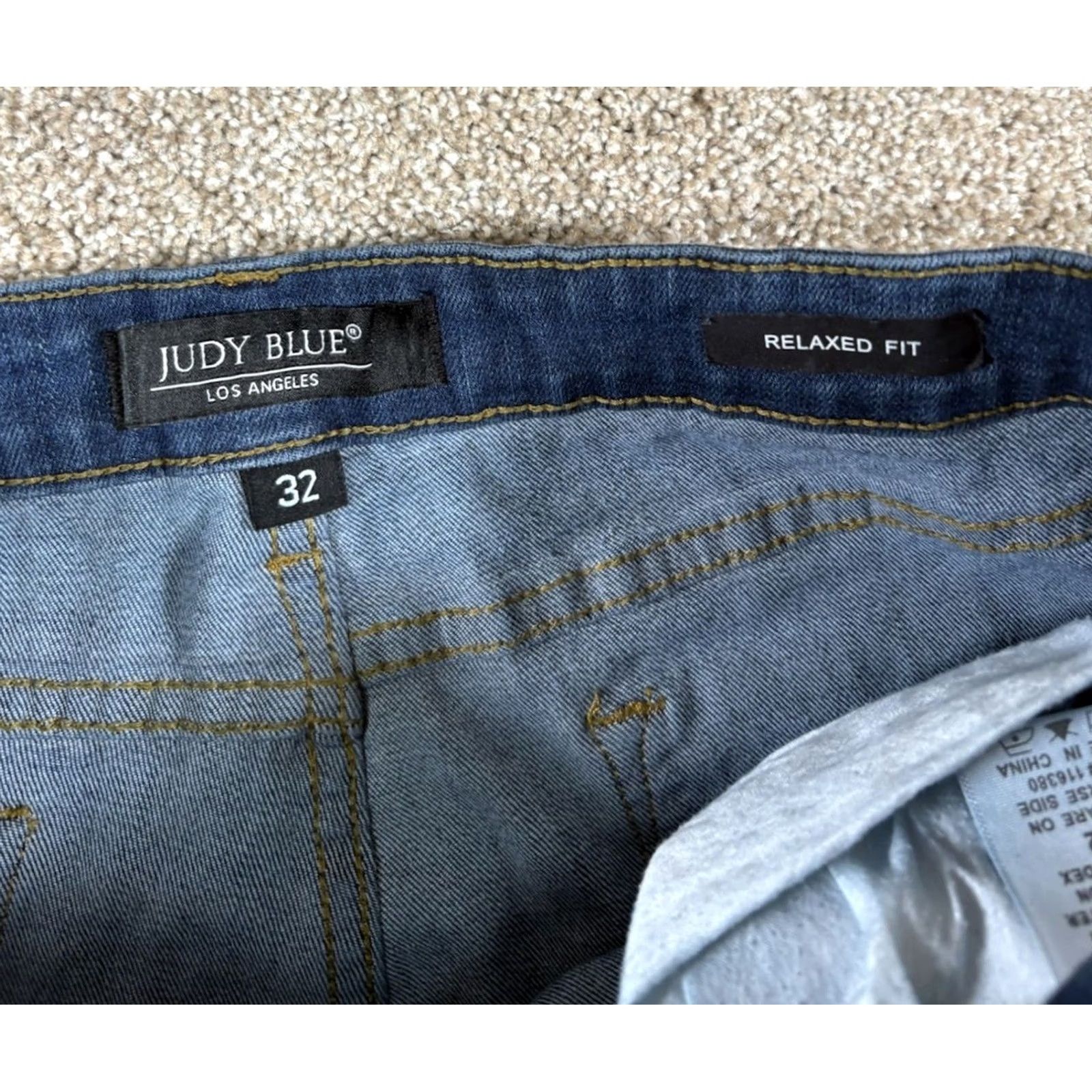 Denime Judy Blue Jeans Womens Size 32 Blue Denim Relaxed Fit Stretch Jeans Straight 5-Pocket Blue Womens Regular Fit Comfort Distressed Pocket City Size 24" / US 00 / IT 34 - 3 Thumbnail