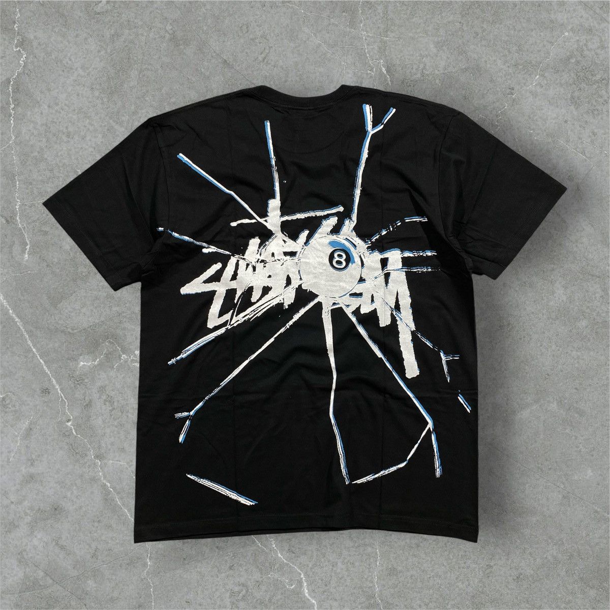 image of Stussy 8Ball Shattered Tee Xlarge in Black, Men's