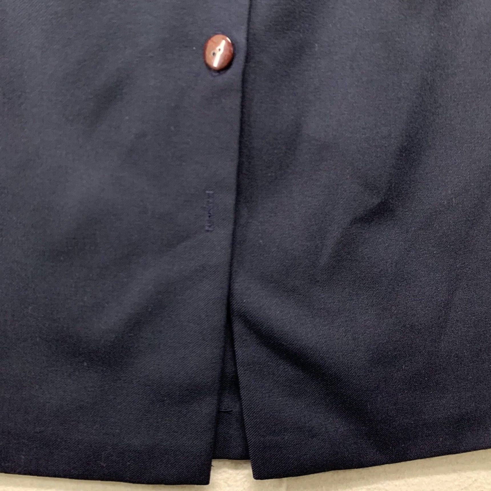 Vintage Womens Christy Girl Vintage Skirt Made USA Navy Blue Button Petite 12P Knee Length Tailored Pants No, sorry Size 34" / US 12 / IT 48 - 5 Thumbnail