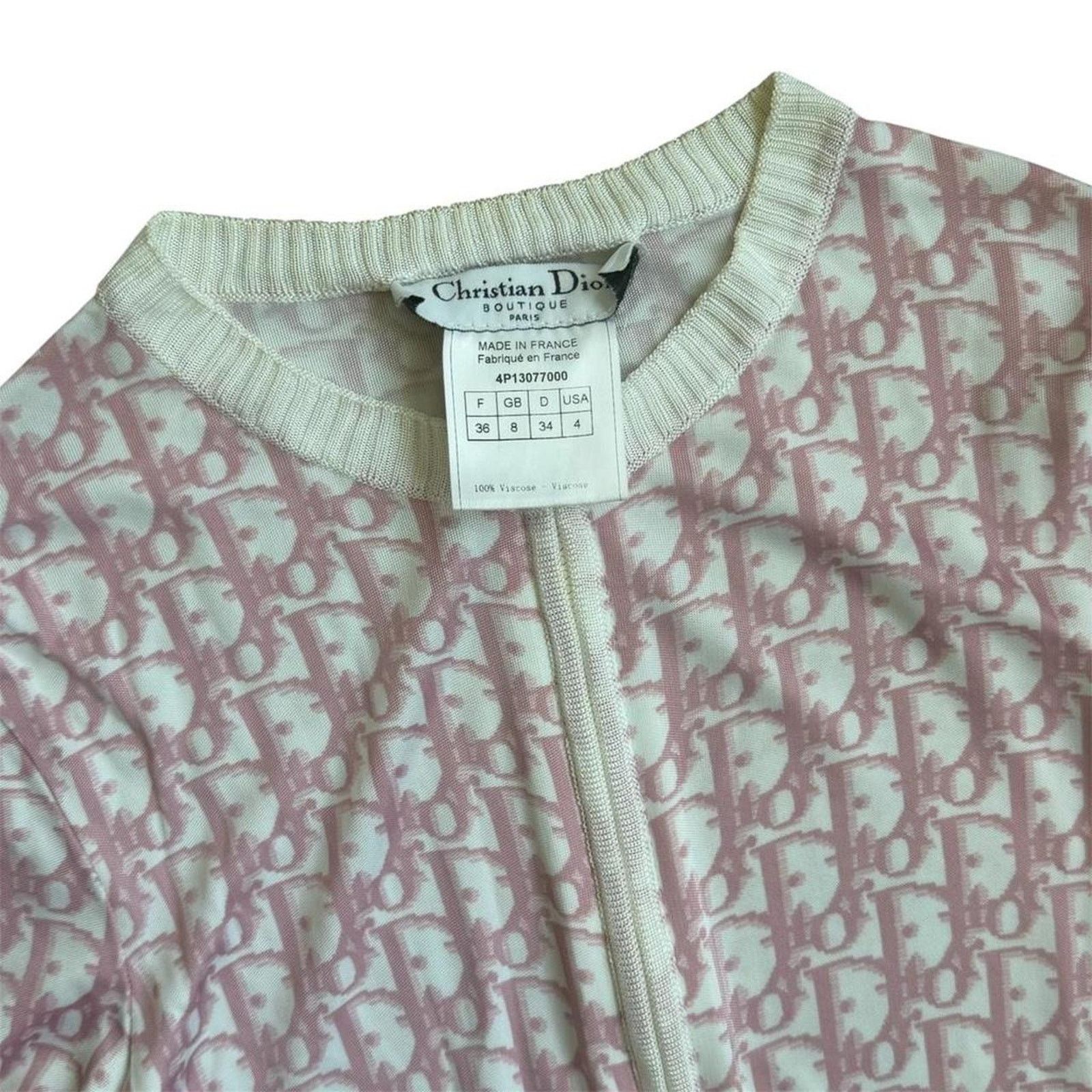 Dior Christian Dior Trotter Zip-Up Knit Cardigan Light Pink Size XS / US 0-2 / IT 36-38 - 3 Thumbnail