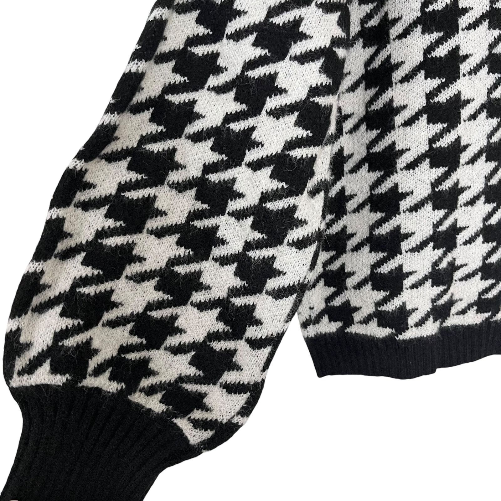 Other Stella + Lorenzo Black White Houndstooth Turtleneck Sweater Size S / US 4 / IT 40 - 4 Thumbnail