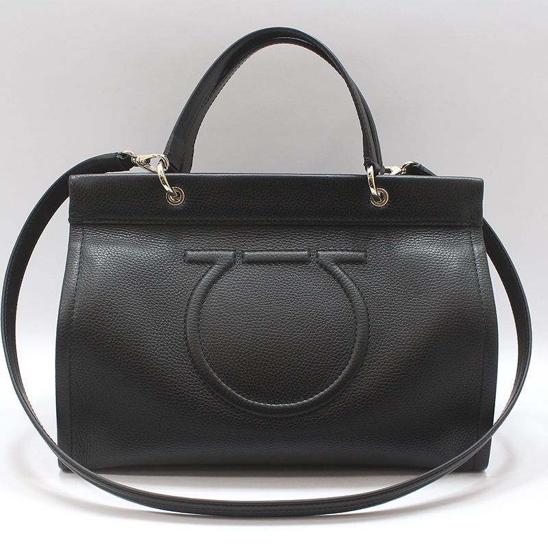 Salvatore Ferragamo Black Gancini Meera Shoulder Bag Size ONE SIZE - 1 Thumbnail