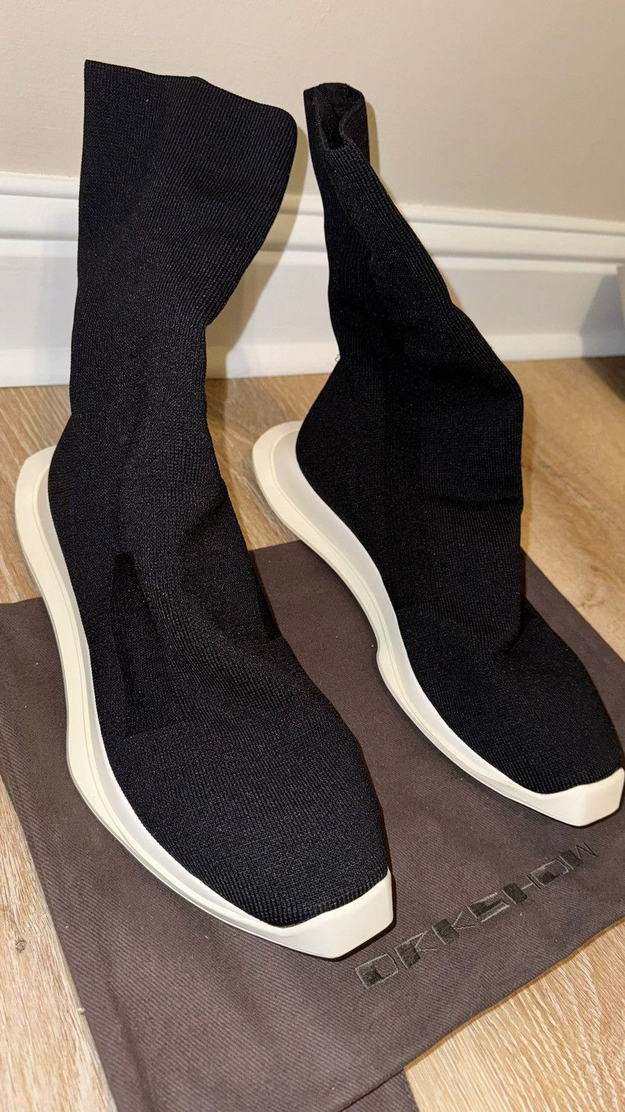 Rick Owens Drkshdw RICK OWENS DRKSHDW RUNNER STRETCH SOCK LOW Size US 10 / EU 43 - 2 Thumbnail