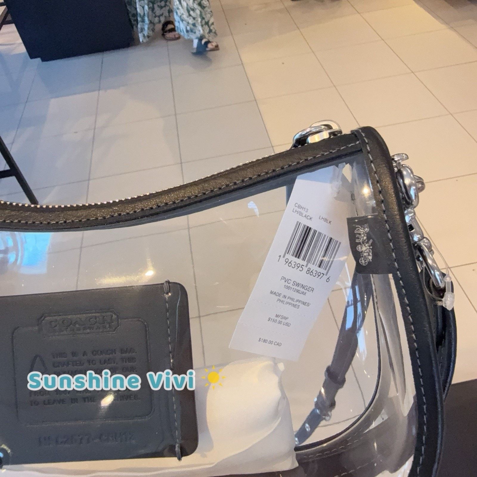 Coach NWT Coach Stadium Swinger Bag Clear Coach Dust Bag CBH13 Size ONE SIZE - 4 Thumbnail
