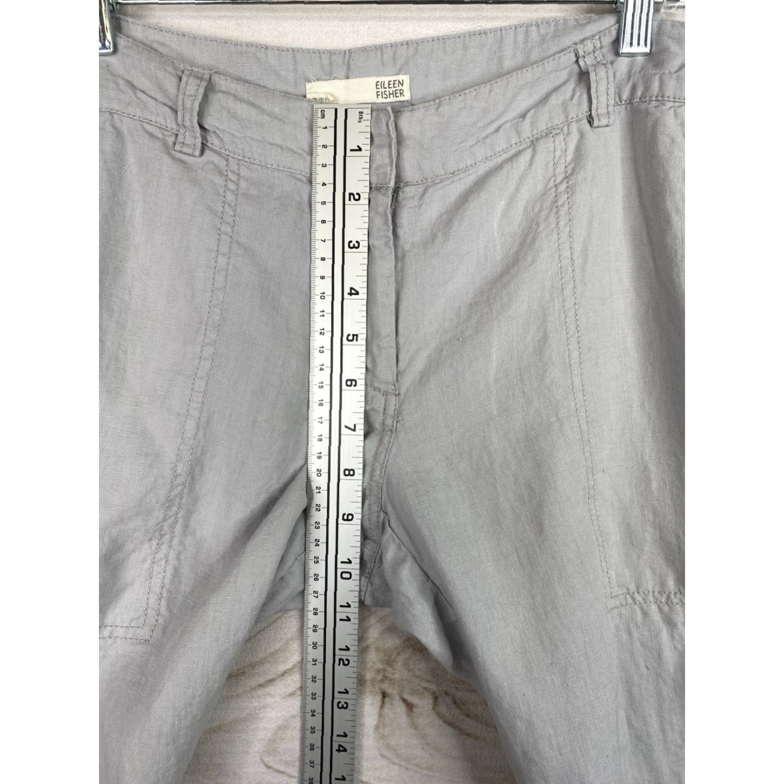 Eileen Fisher Eileen Fisher Linen Cargo Pants Womens 10 Gray Crop Capri Pockets Size 32" / US 10 / IT 46 - 6 Thumbnail