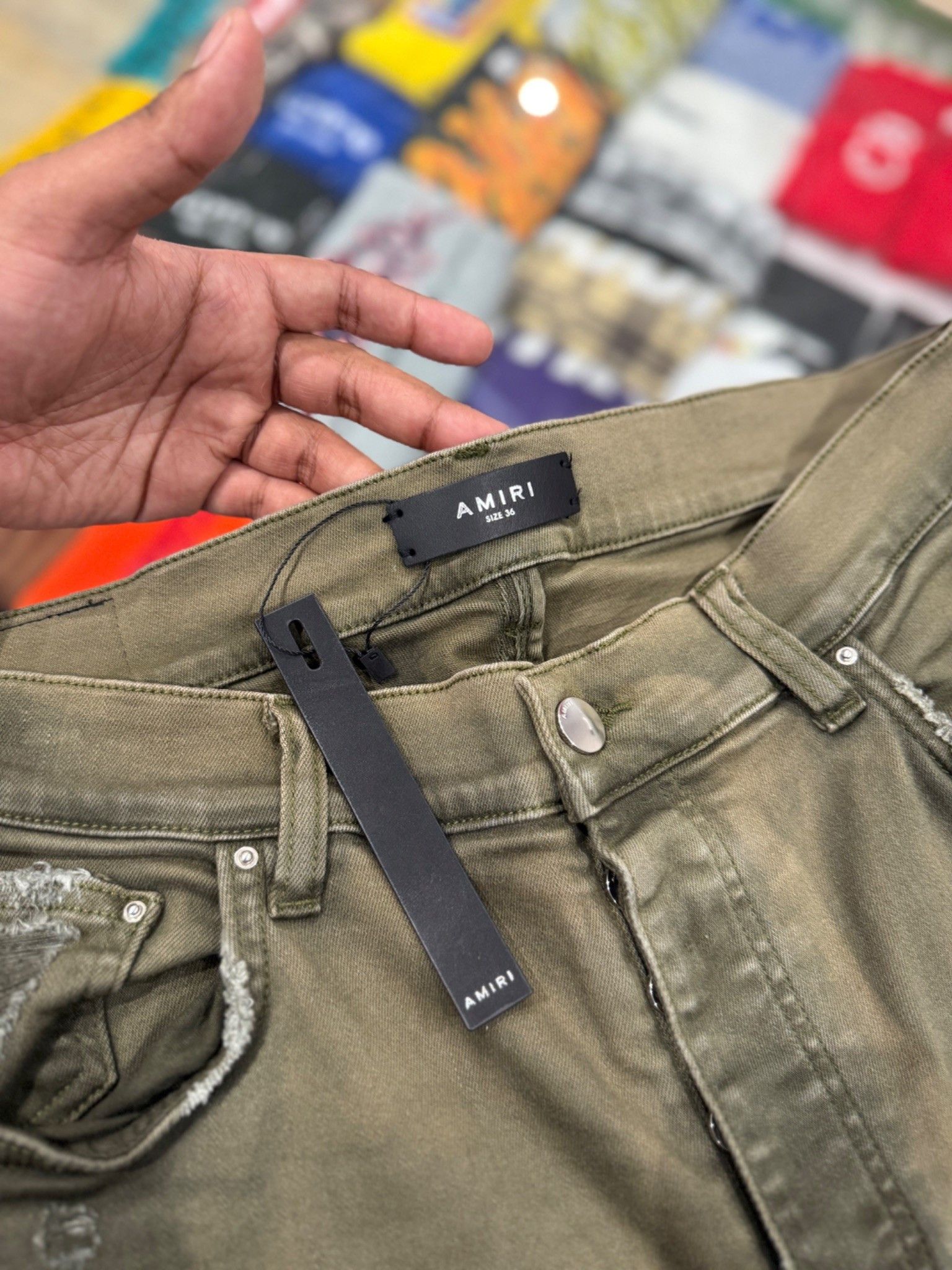 Amiri Amiri MX1 Bandana Skinny Jeans Military Green Size US 36 / EU 52 - 5 Thumbnail