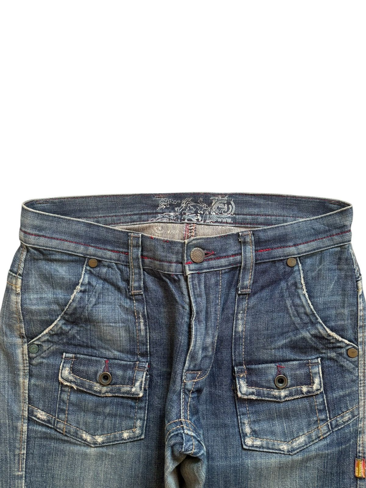 Japanese Brand Vintage Japanese Brand Bush Pant Buckle Back Flare Jeans Size US 30 / EU 46 - 4 Thumbnail