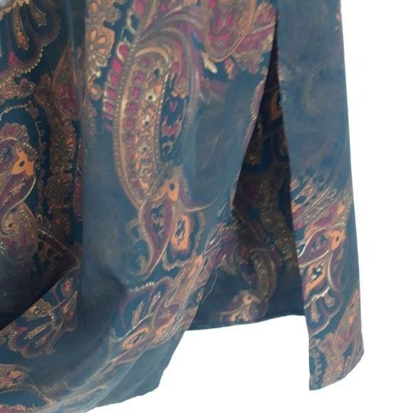 Vintage Vtg 90s Witchy Burnt Paisley Maxi Dress Sz M Black Double Sl Size M / US 6-8 / IT 42-44 - 8 Thumbnail