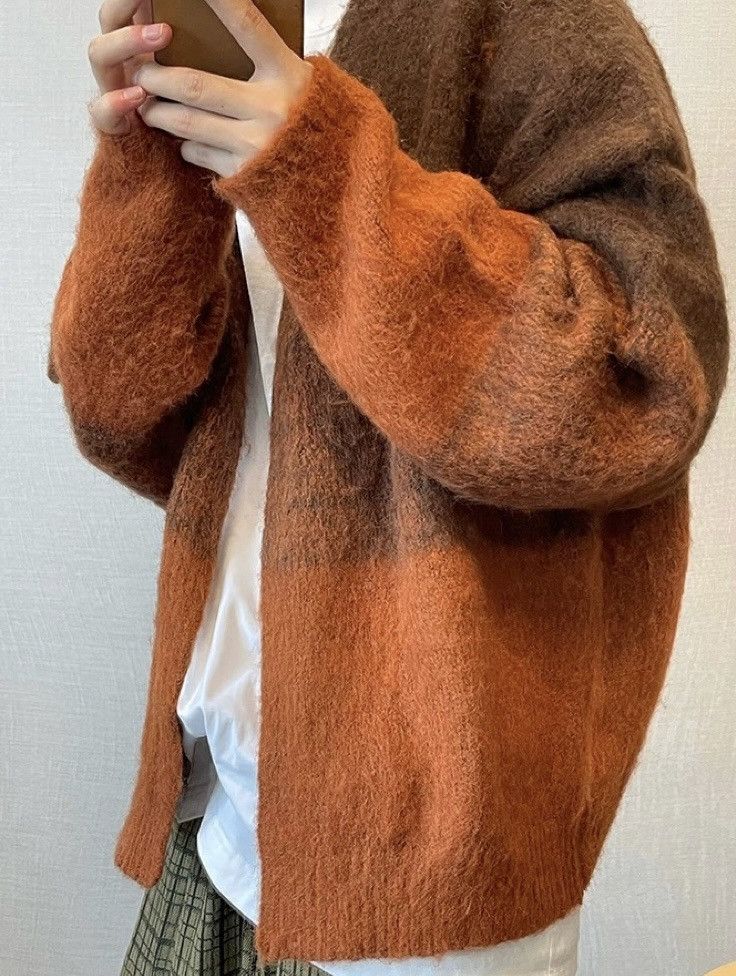 Japanese Brand Retro vintage fashion gradient effect fluffy cardigan Size US XXL / EU 58 / 5 - 2 Thumbnail