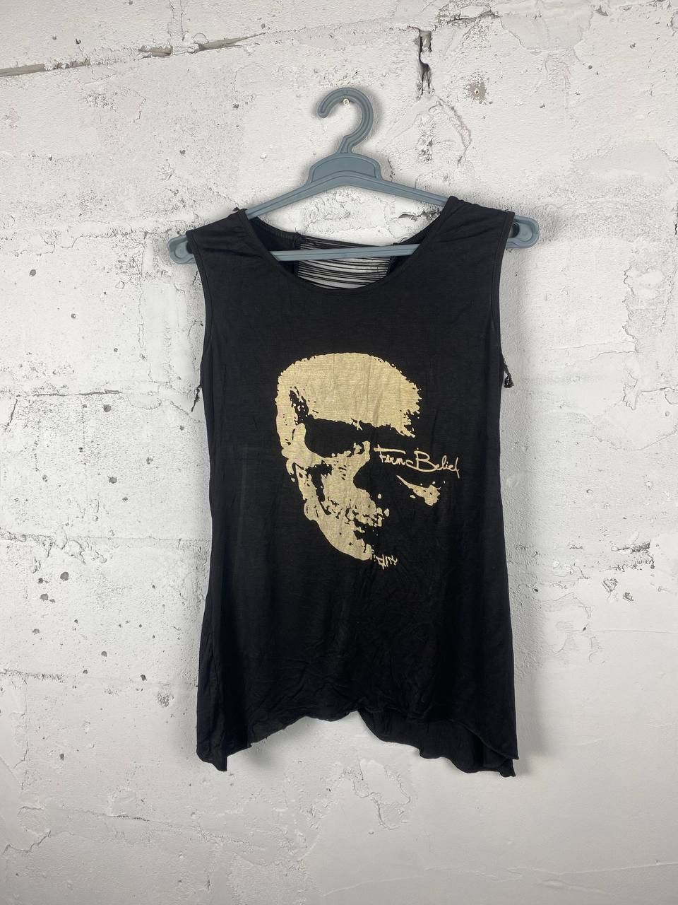Vintage Vintage Mesh Asymmetric Skull Printed Tank Top Size M / US 6-8 / IT 42-44 - 2 Thumbnail