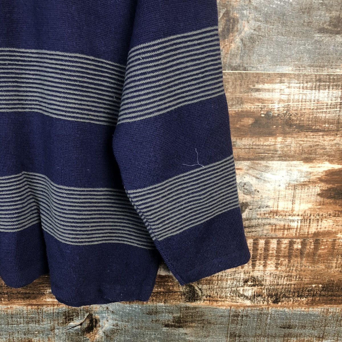 Homespun Knitwear × Japanese Brand Elemi Purple stripe cardigan Knitwear #A2270 Size M / US 6-8 / IT 42-44 - 18 Thumbnail