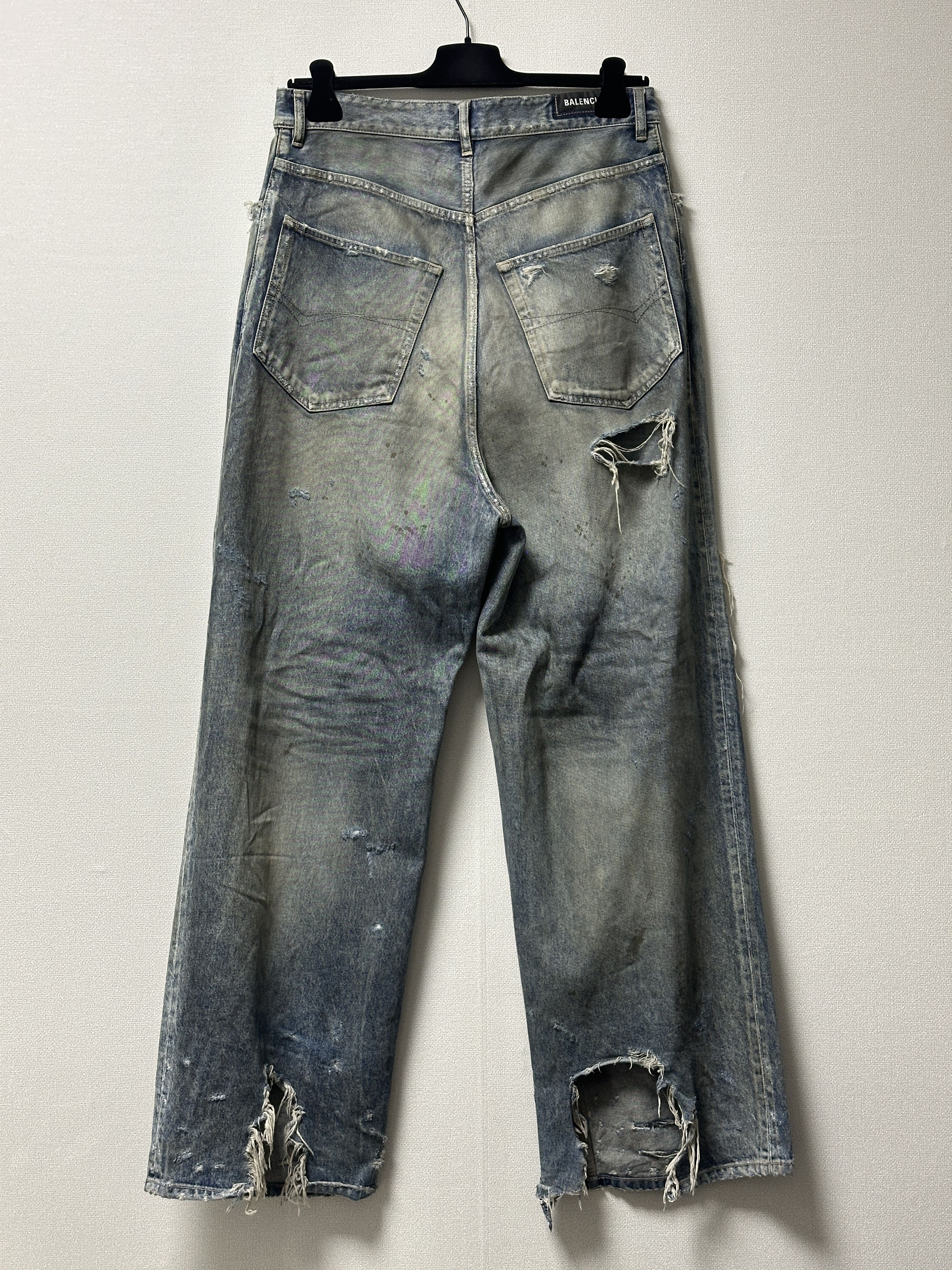 Balenciaga Balenciaga "Mud Show" Distressed Baggy Jeans Size US 32 / EU 48 - 2 Thumbnail