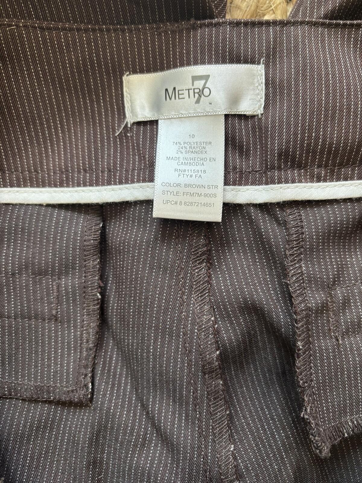 Other Metro 7 Brown & Khaki Pinstripe Y2K Safari Size 10 bundle Size 32" / US 10 / IT 46 - 3 Thumbnail