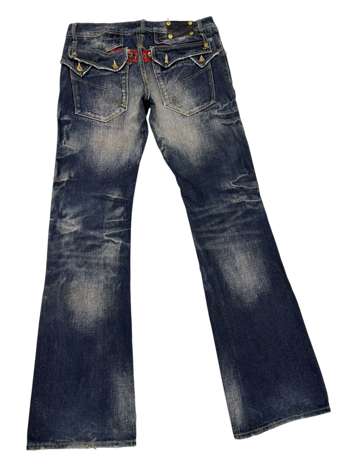 semanticdesign Semantic Design Claw Mark Flared Jean Bootcut Distress Denim Size US 32 / EU 48 - 4 Thumbnail