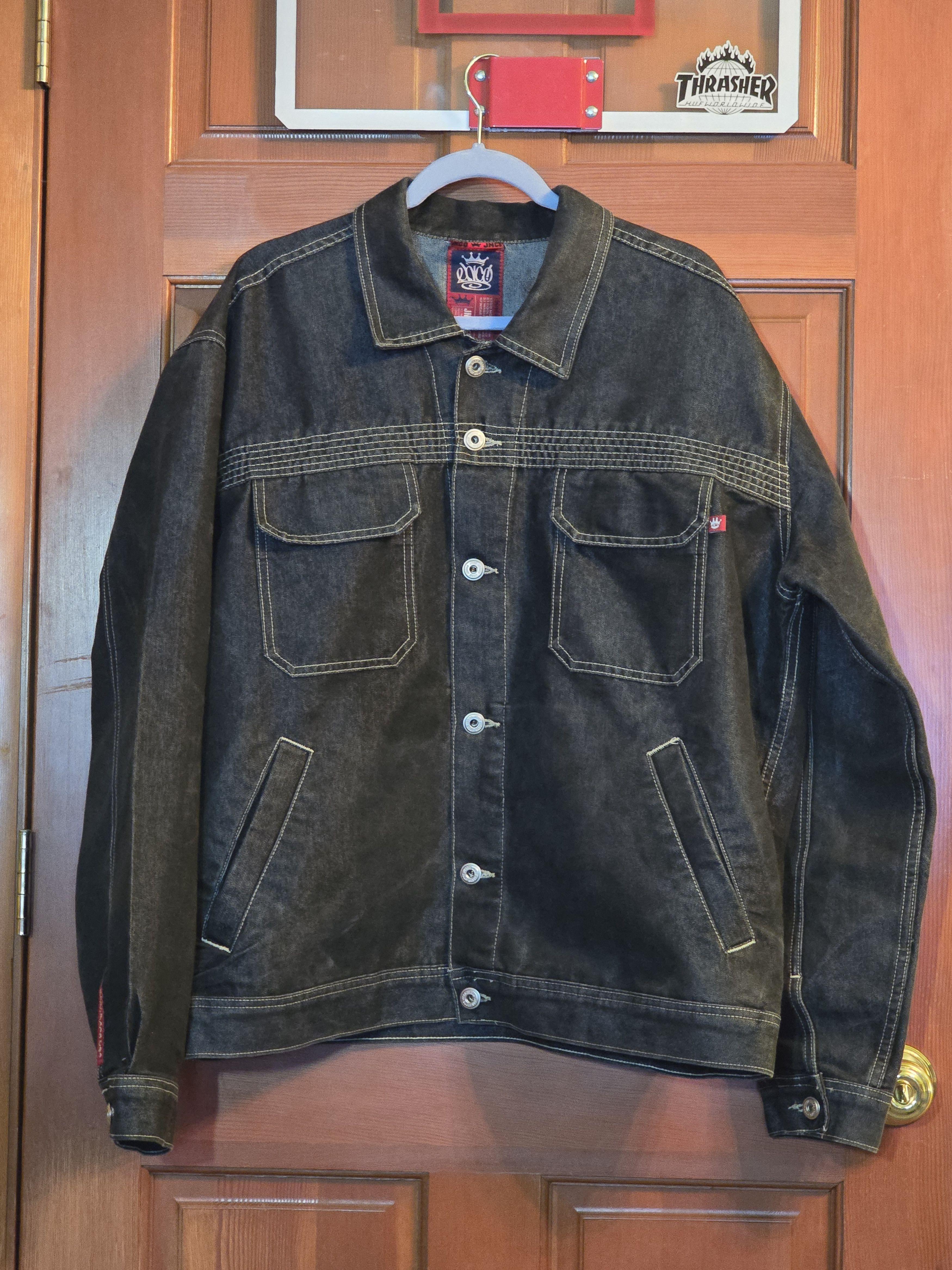 JNCO Vintage 1990s Black JNCO Jeans Denim Jean Trucker Jacket Size US XL / EU 56 / 4 - 1 Thumbnail