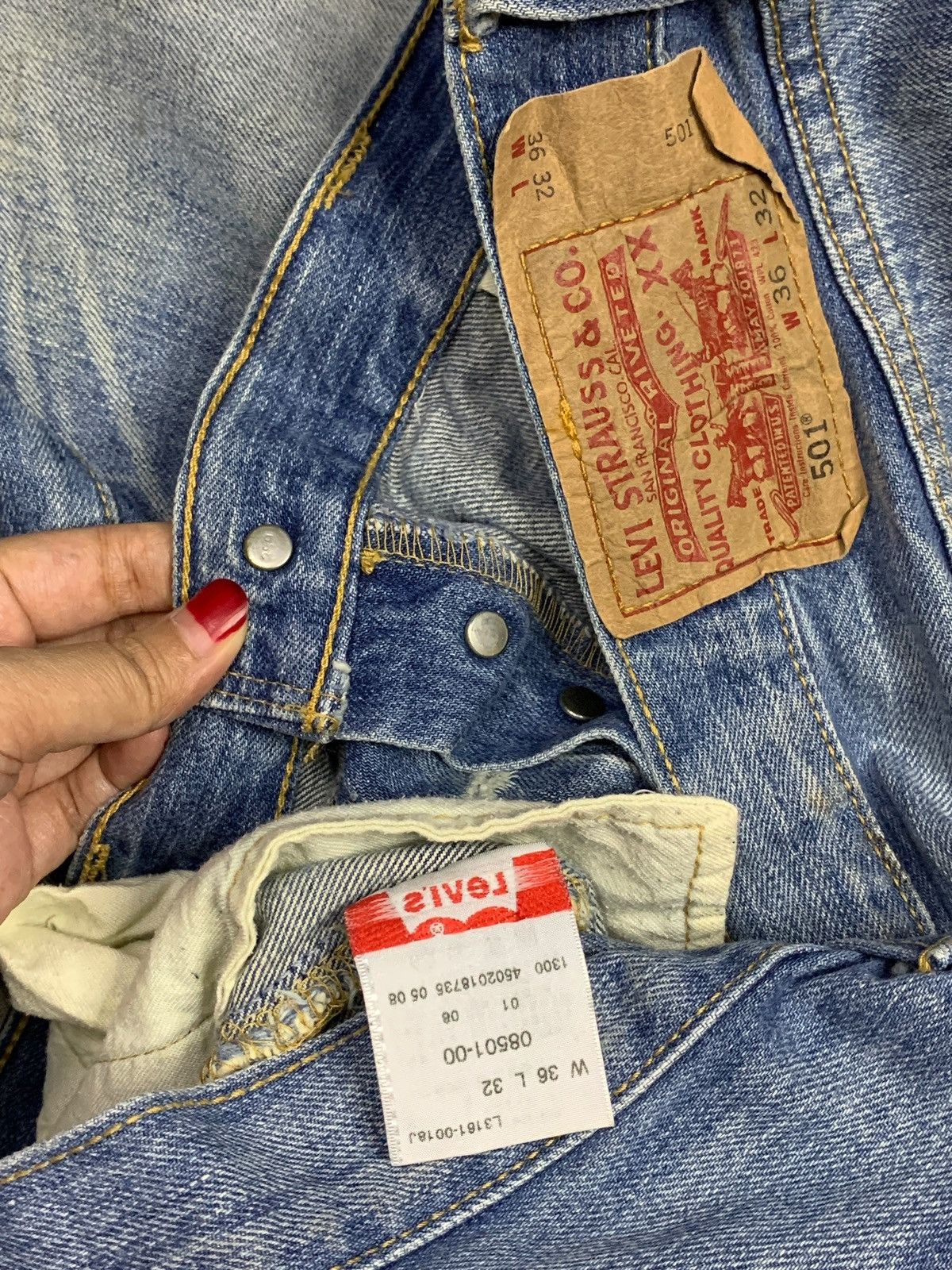 Levi's × Levi's Vintage Clothing Vintage 90s Levis 501 Faded Mud Wash Distressed Baggy Jeans Size US 36 / EU 52 - 10 Thumbnail