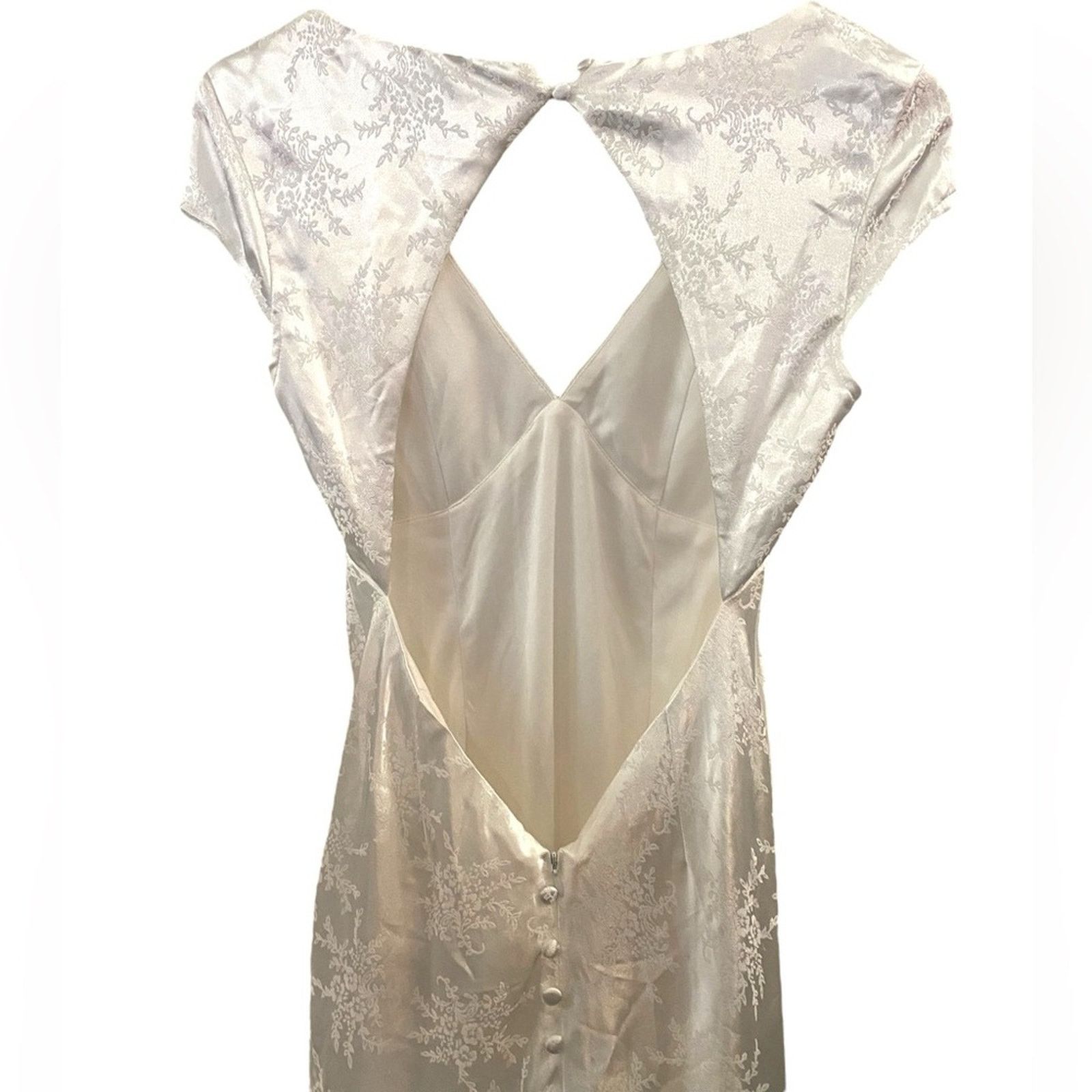 Other Loveliest Dream Satin Jacquard Backless Mermaid Maxi Dress S Size S / US 4 / IT 40 - 8 Thumbnail