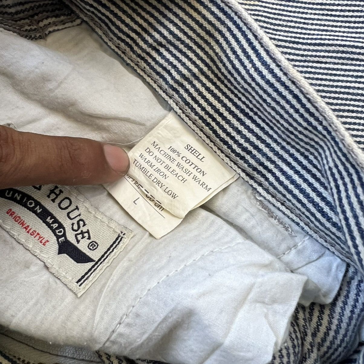 Japanese Brand Vintage Dog House Distressed Hickory Stripe Carpenter jeans Size US 32 / EU 48 - 14 Thumbnail