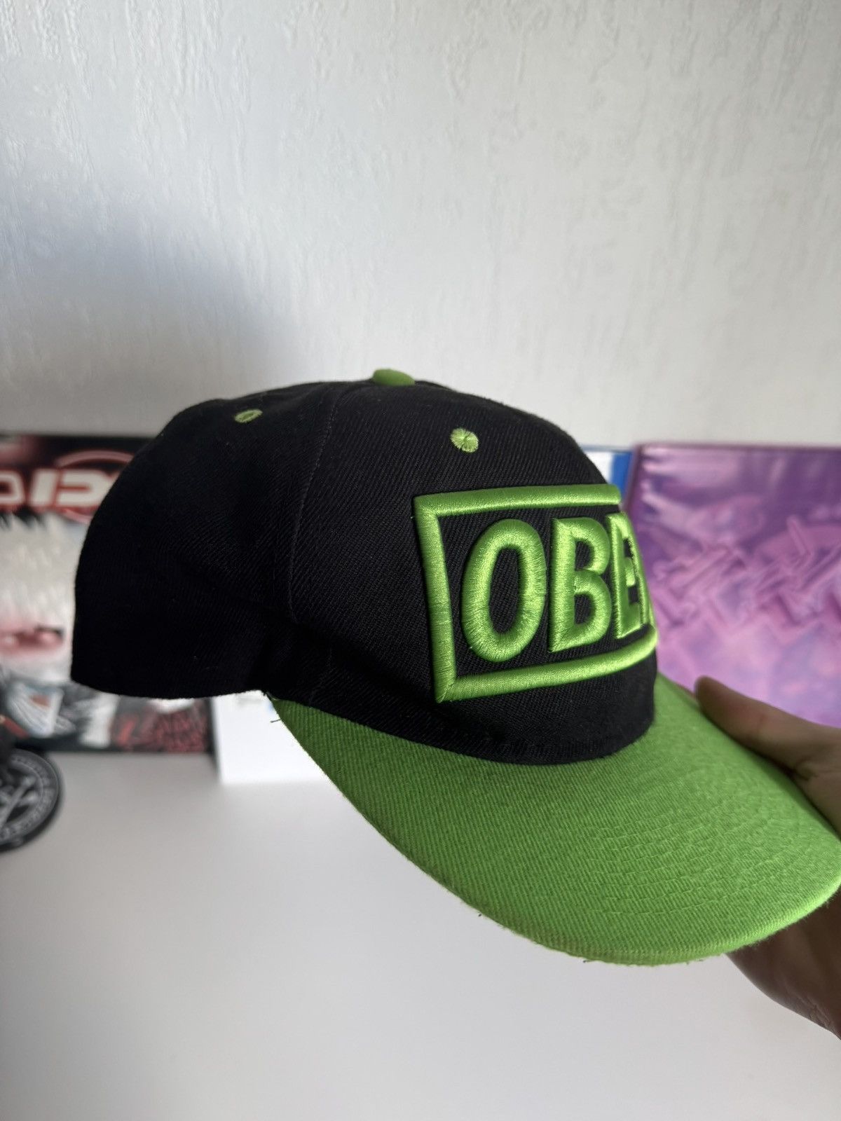 Obey Obey Neon Green Logo Snapback Cap Y2K Rap style Size ONE SIZE - 5 Thumbnail