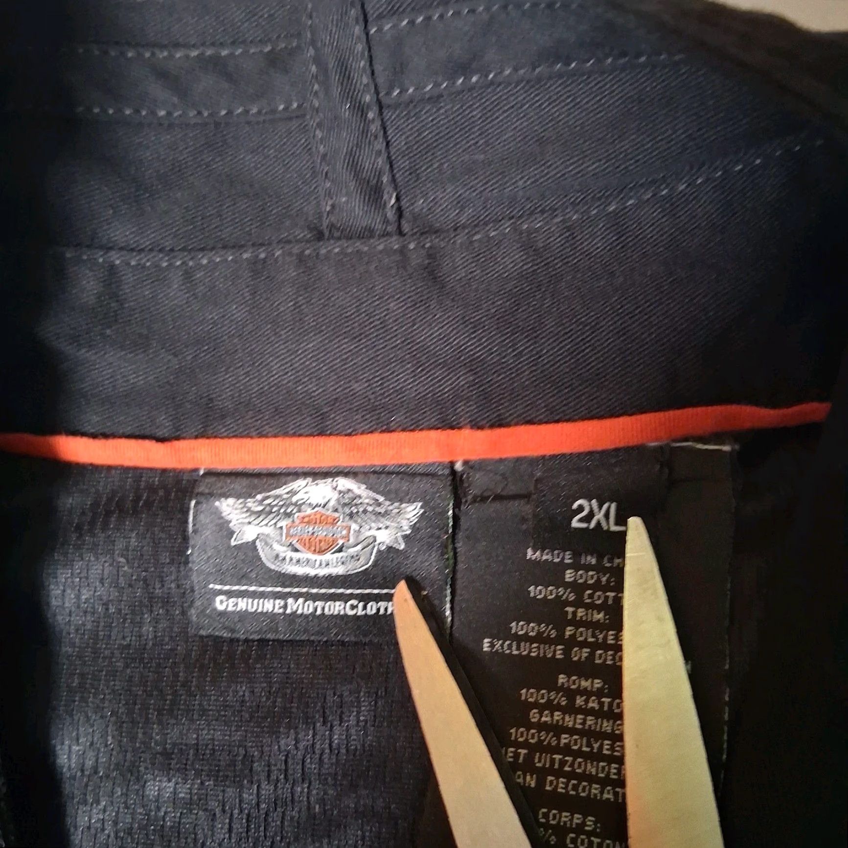 Harley Davidson Harley-Davidson Shirt Men 2XL Black Maroon Twill Button-Up Vented Embroidered Biker Moto Shirt Size US XXL / EU 58 / 5 - 3 Thumbnail
