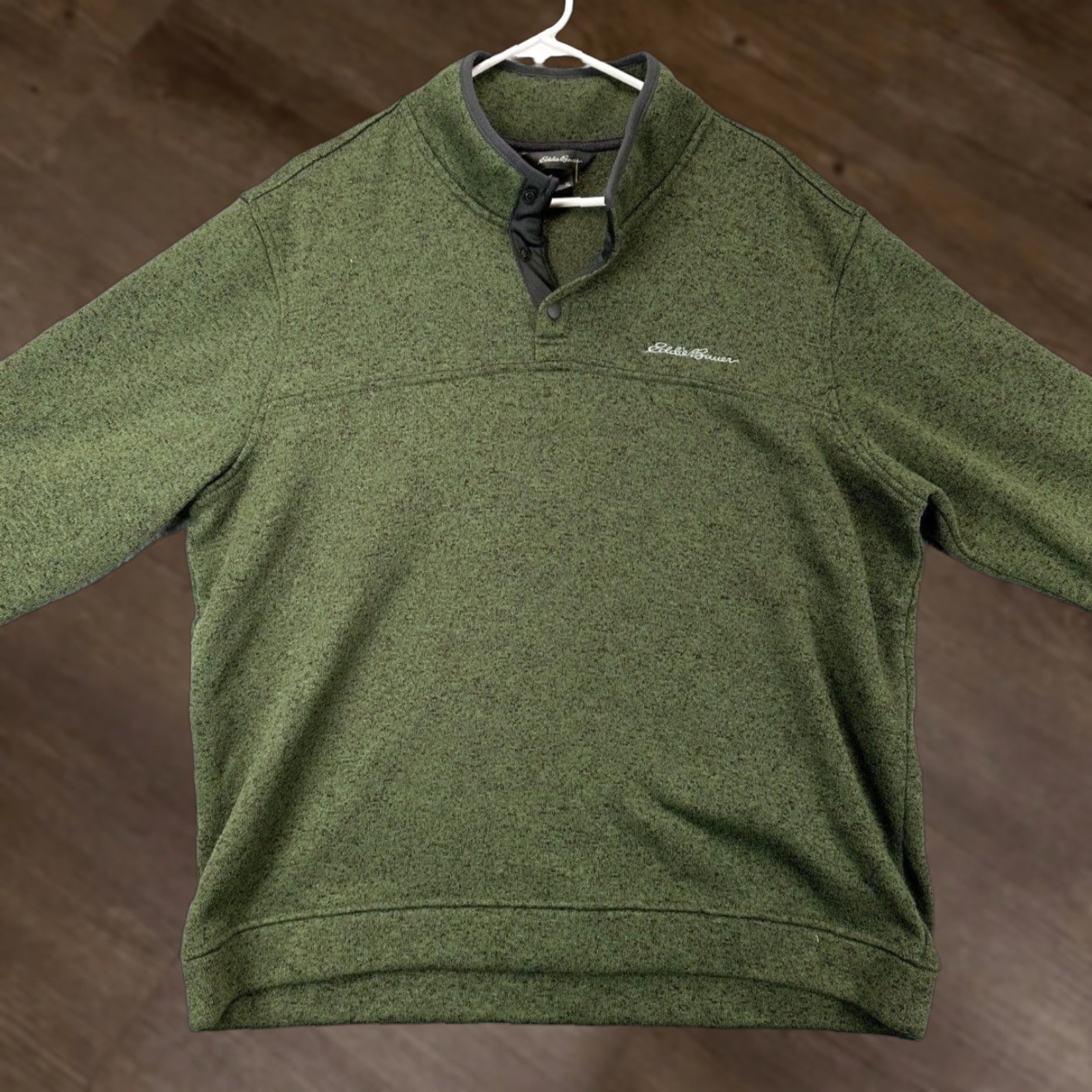 Eddie Bauer Eddie Bauer Sweater Mens XL Green Radiator Fleece Logo Quarter Snap Mock Pullover Size US XL / EU 56 / 4 - 1 Thumbnail