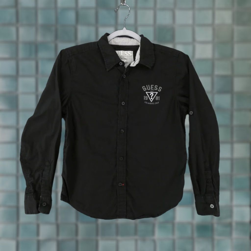 Guess GUESS Shirt Womens Medium Long Sleeve Button Up Black w Logo Size M / US 6-8 / IT 42-44 - 1 Thumbnail