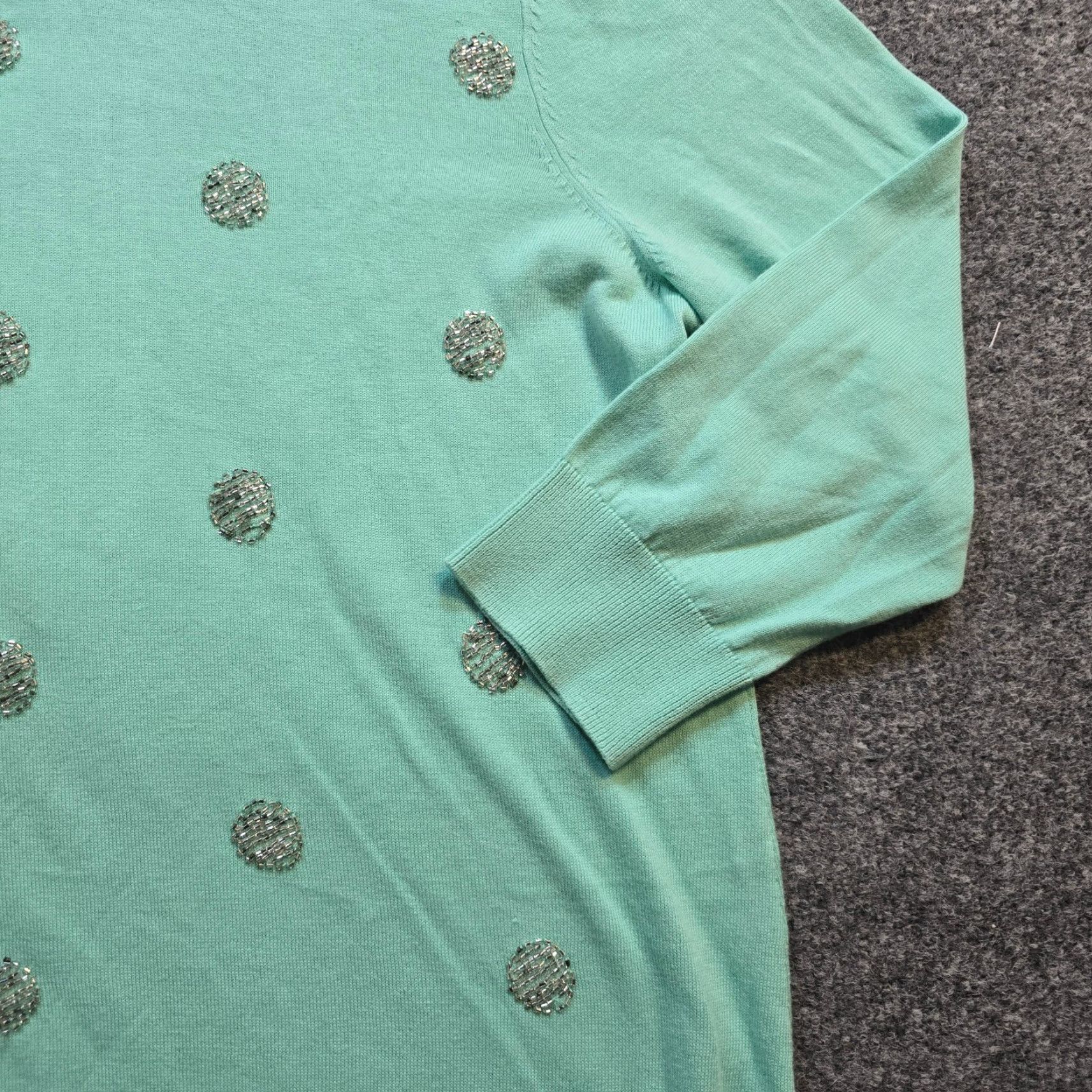 Talbots Talbots Sweater Top Women XL Petite Green Polka Dot Long Sleeve Casual Pullover Knit Small? Size XL / US 12-14 / IT 48-50 - 4 Thumbnail