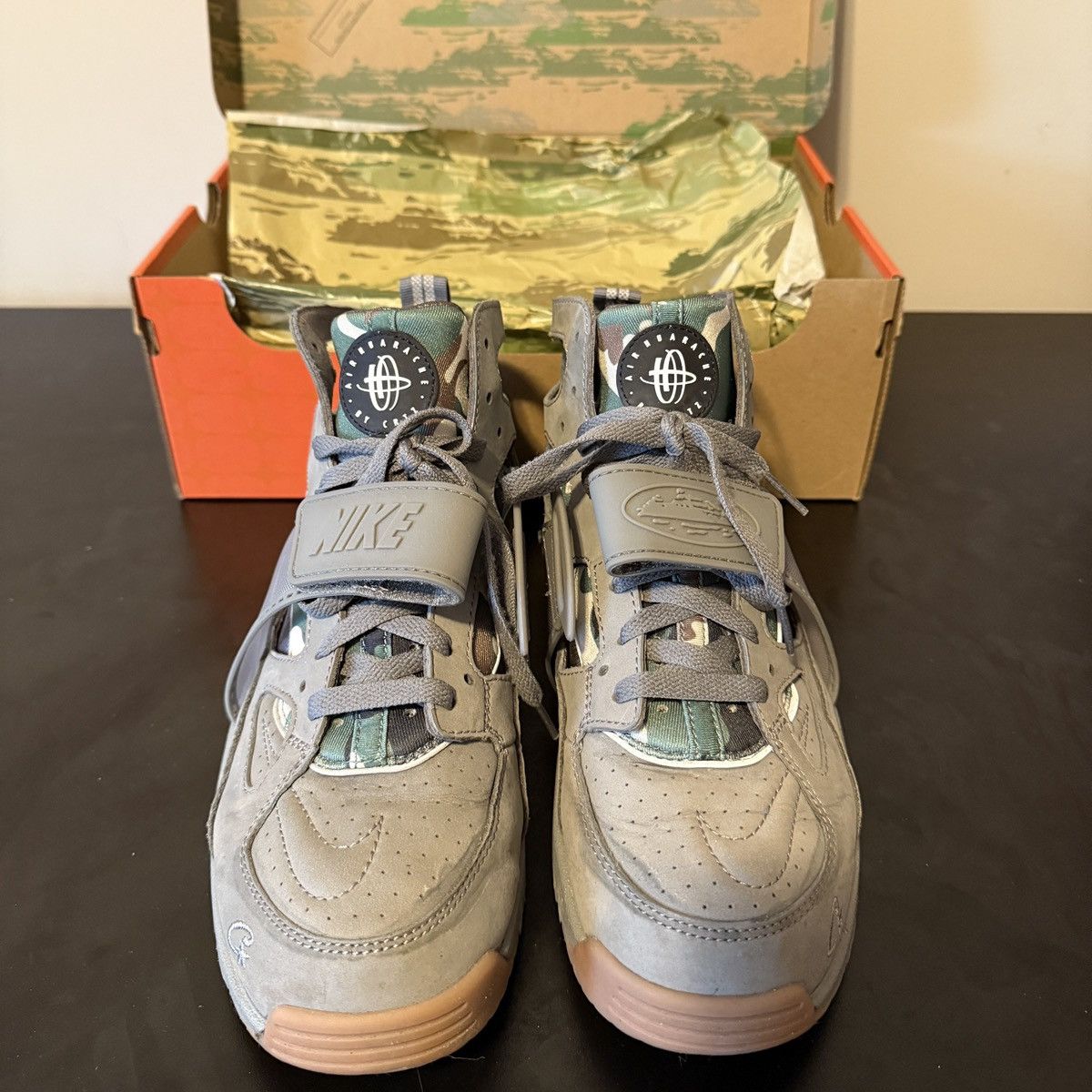 Corteiz × Nike Nike x Corteiz Air Trainer Huarache “Gully Grey” Sz 9.5 Size US 9.5 / EU 42-43 - 4 Thumbnail