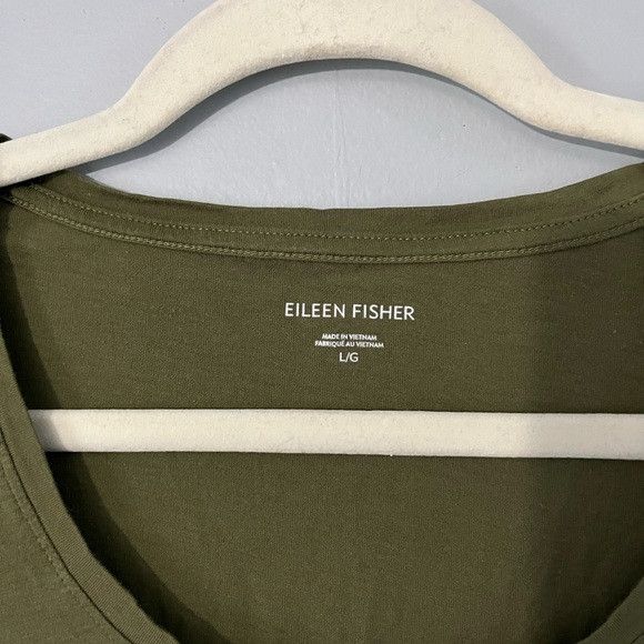 Eileen Fisher Eileen Fisher Olive Green 100% organic cotton tshirt size L Size L / US 10 / IT 46 - 4 Thumbnail