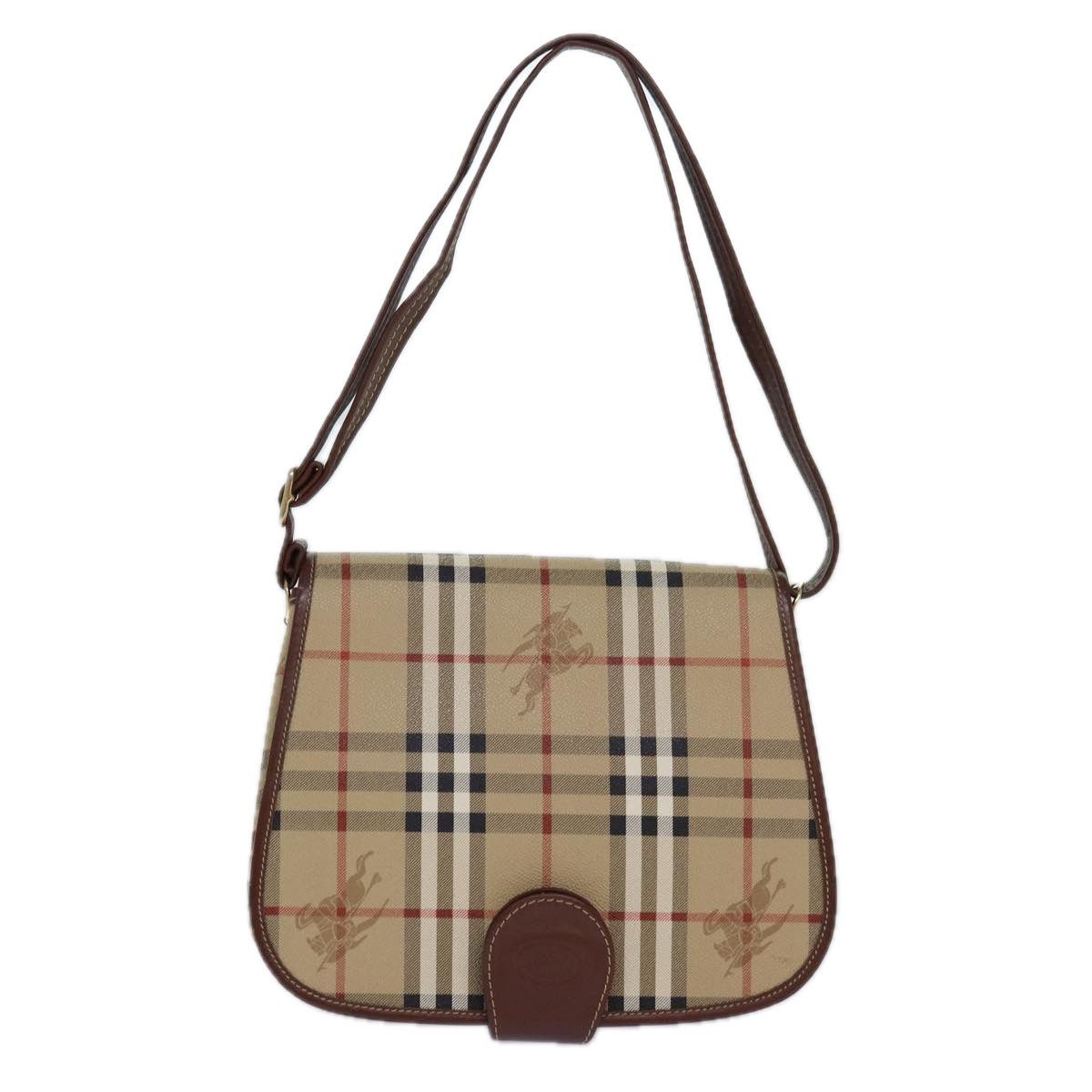 Burberry Nova Check Beige Canvas Shoulder Bag (Pre-Owned) Size ONE SIZE - 1 Thumbnail
