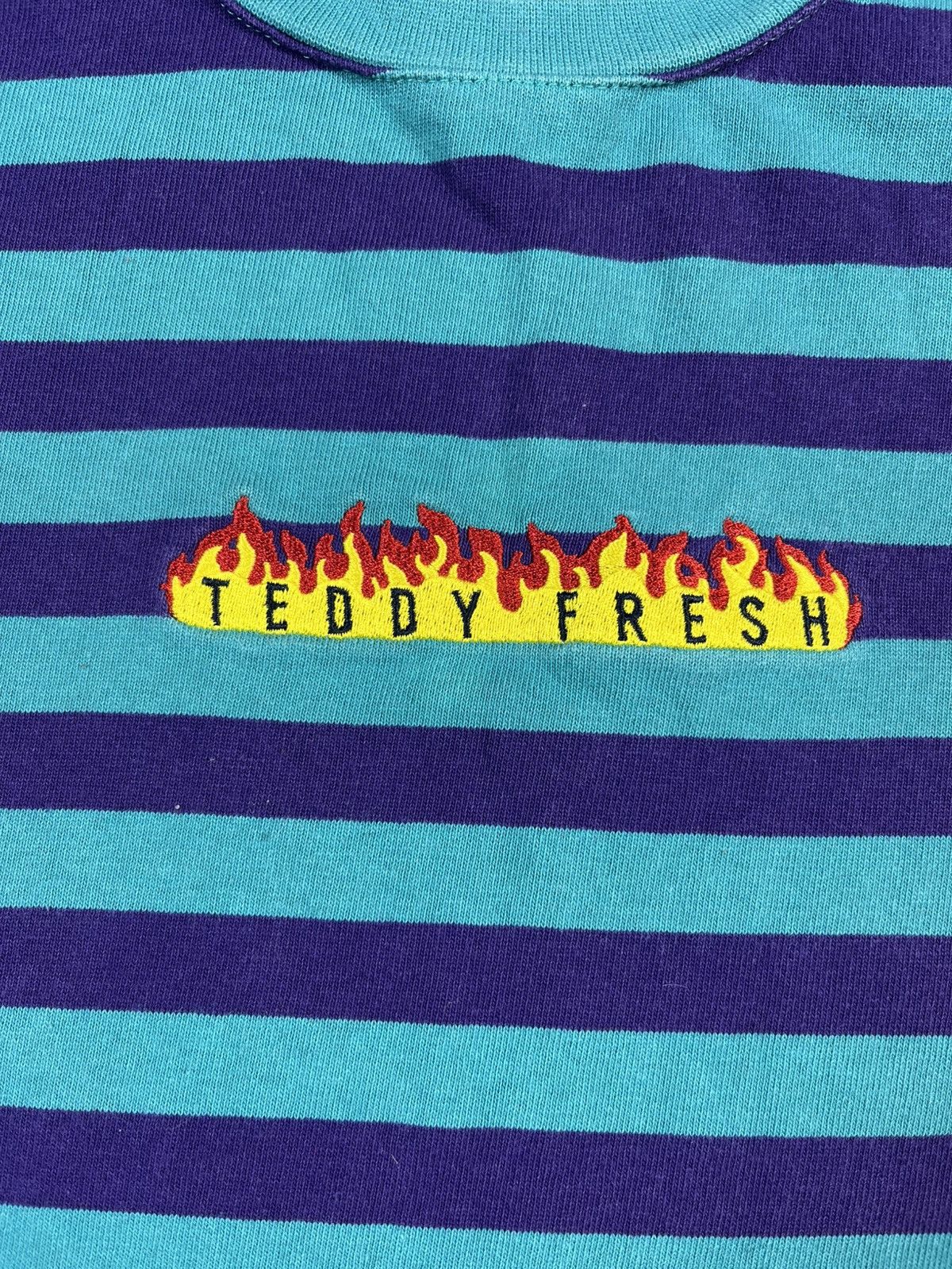 Teddy Fresh Vintage Teddy Fresh Striped Logo T-Shirt Streetwear Size US L / EU 52-54 / 3 - 4 Thumbnail