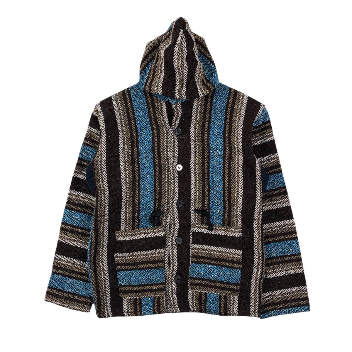 Mexicana Vintage 80s MEXICAN BAJA JOE Wool Hoodie Rag Made in Mexico Size L / US 10 / IT 46 - 1 Thumbnail