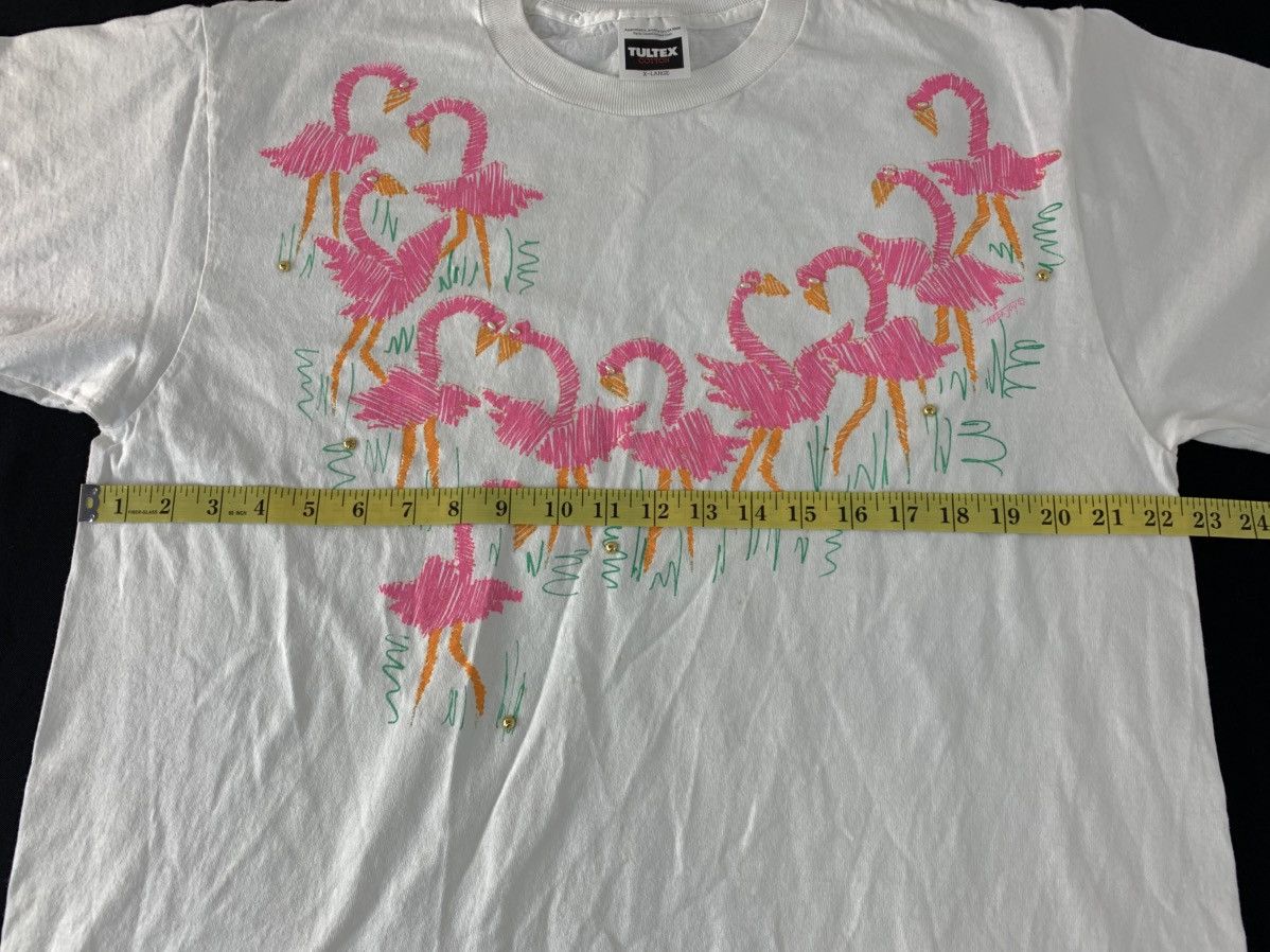 Tultex 90s Tultex Distinctive Flock Flamingo Graphic Screen Printed Size US XL / EU 56 / 4 - 9 Thumbnail