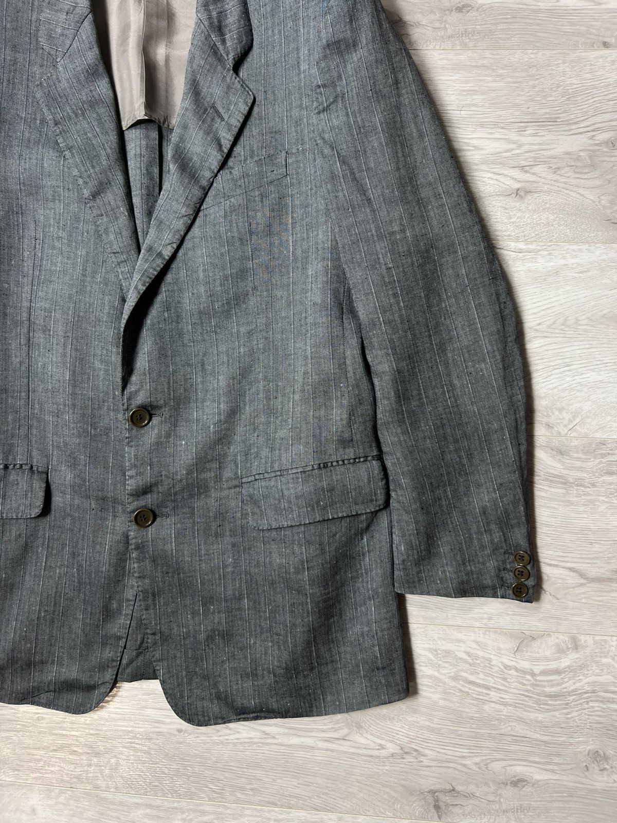 Corneliani Vintage Corneliani Linen Striped Blazer Jacket 2 Button Sz50 Size 40R - 6 Thumbnail