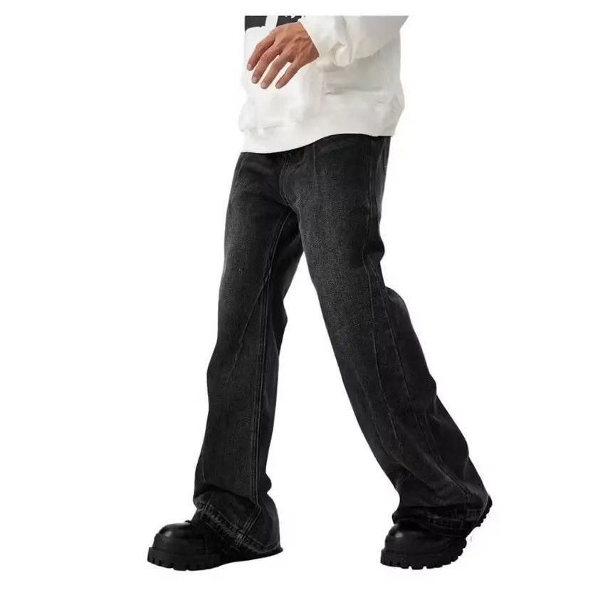 Designer × Japanese Brand Black Stacked Denim Jeans, Flared Jeans Size US 34 / EU 50 - 3 Thumbnail