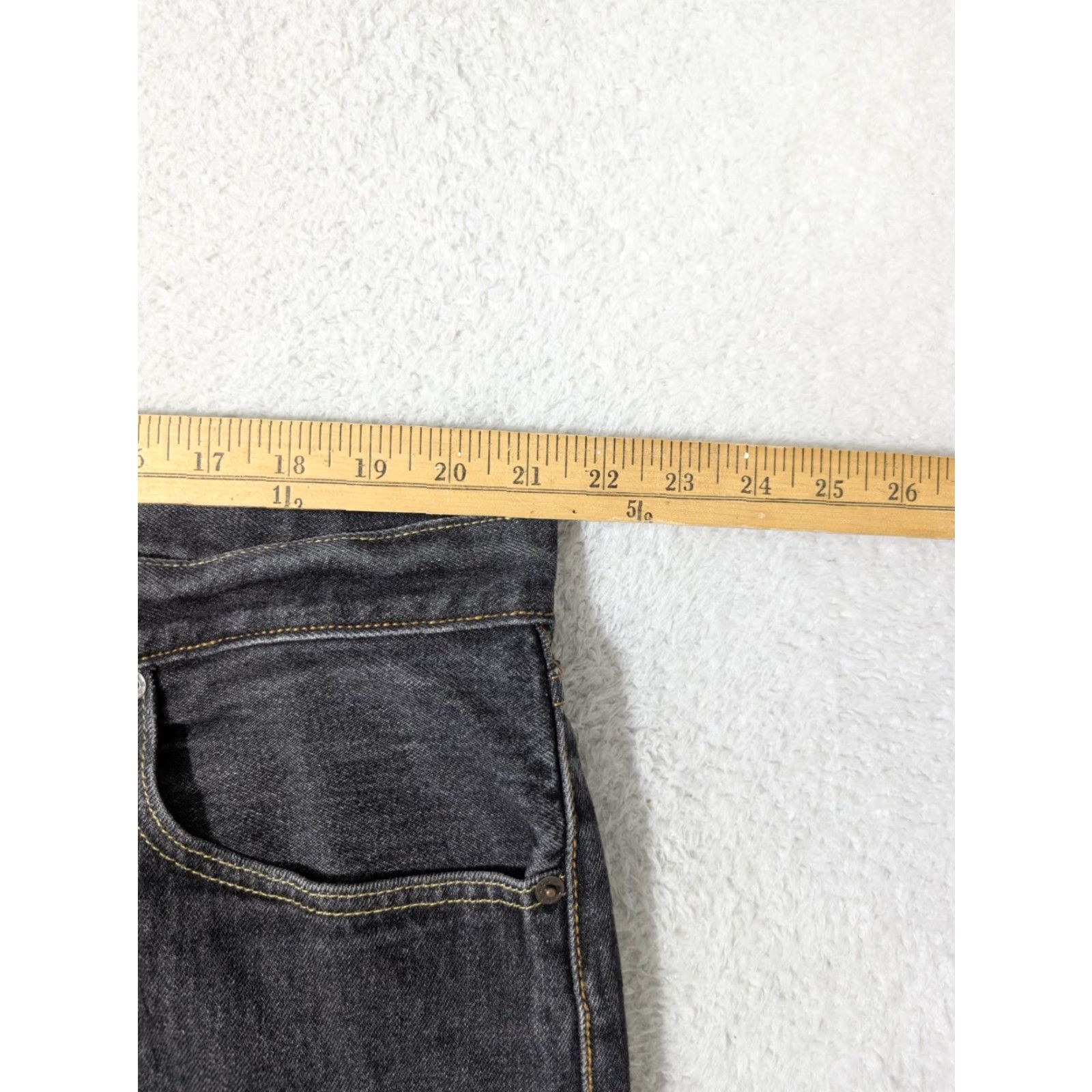 Levi's Levi's 501 Jeans Mens 44x34 Black Denim Button Fly Straight Leg 5-Pocket Classic Jeans Mens Black 90s Style Size US 44 / EU 60 - 3 Thumbnail