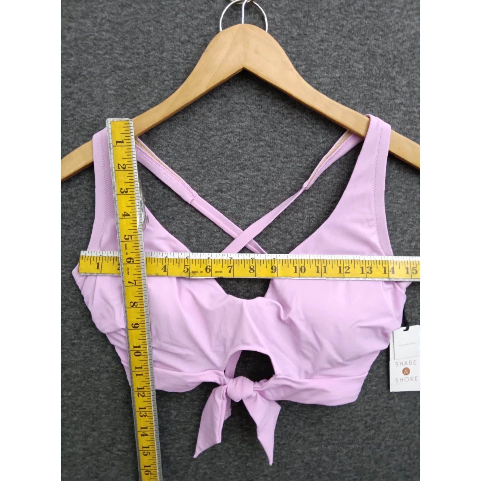 Vintage Shade & Shore Purple Front Tie Spaghetti Bikini Top Padded Size 36DD Womens Swimsuit Top Adult 36 Purple DD Beach 90s? Size XS / US 0-2 / IT 36-38 - 4 Thumbnail