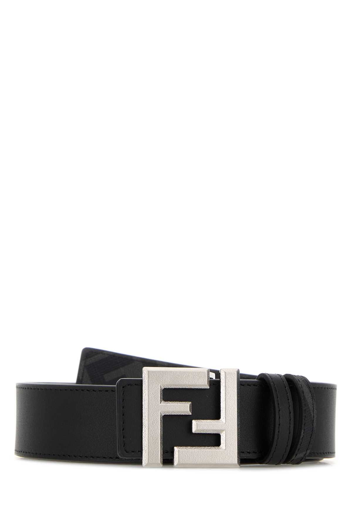 Fendi Black Leather Reversible Belt Size ONE SIZE - 1 Thumbnail