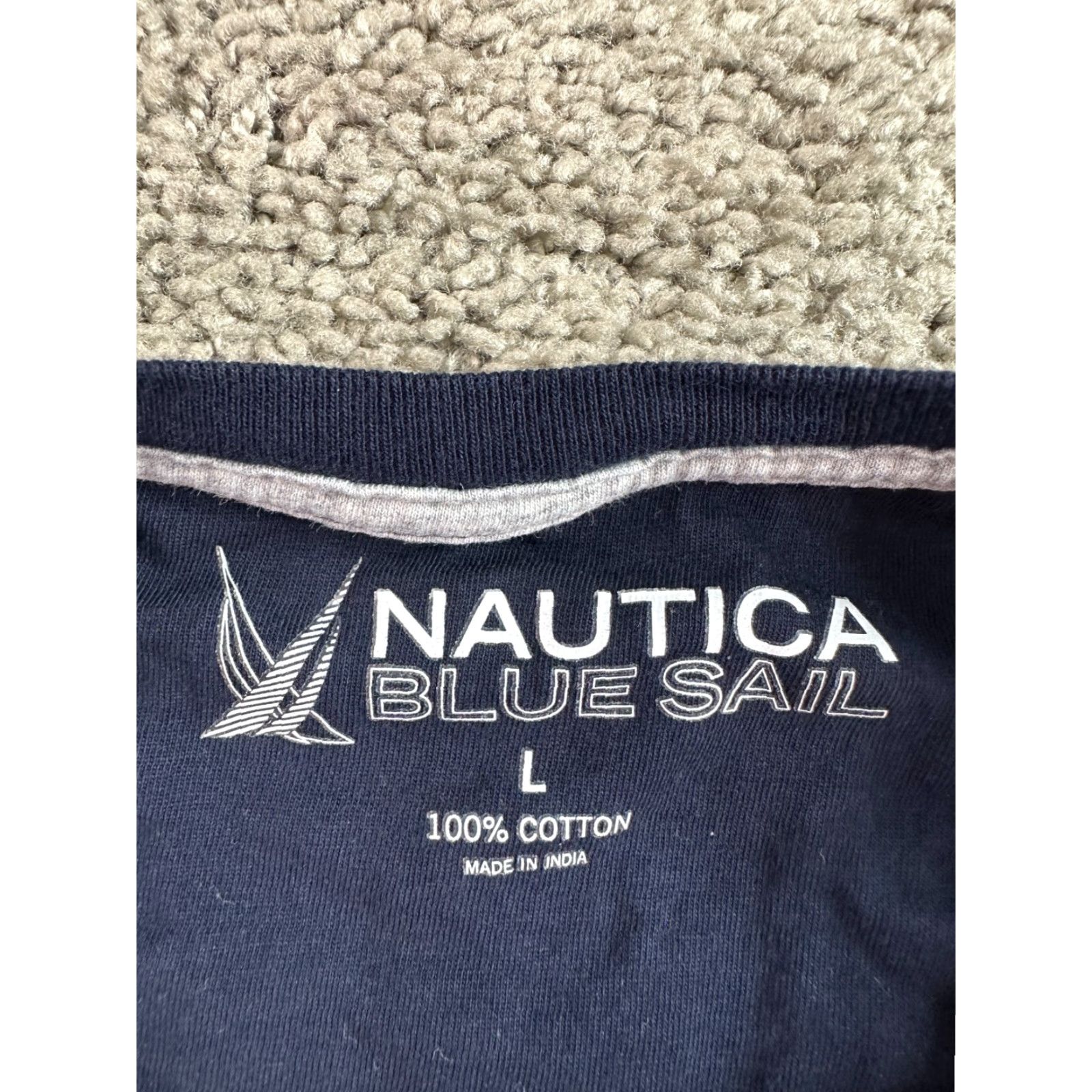 Nautica Nautica Blue Sail Shirt Mens L Colorblock Embroidered T-Shirt Casual Crew Neck Short Sleeve Cotton Knit Size US L / EU 52-54 / 3 - 5 Thumbnail