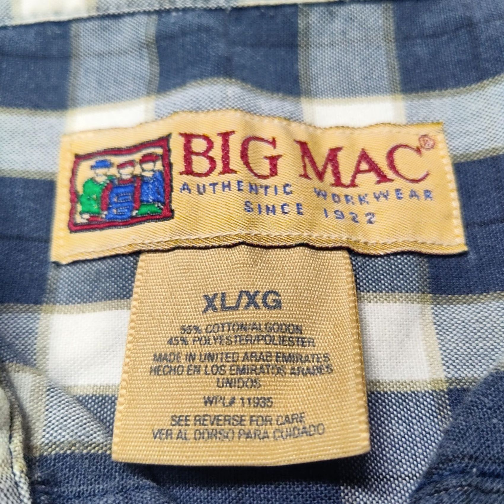 Vintage VINTAGE BIG MAC WORKWEAR Shirt Men XL Blue Plaid Short Sleeve Button-Up Oversized Size US XL / EU 56 / 4 - 6 Thumbnail