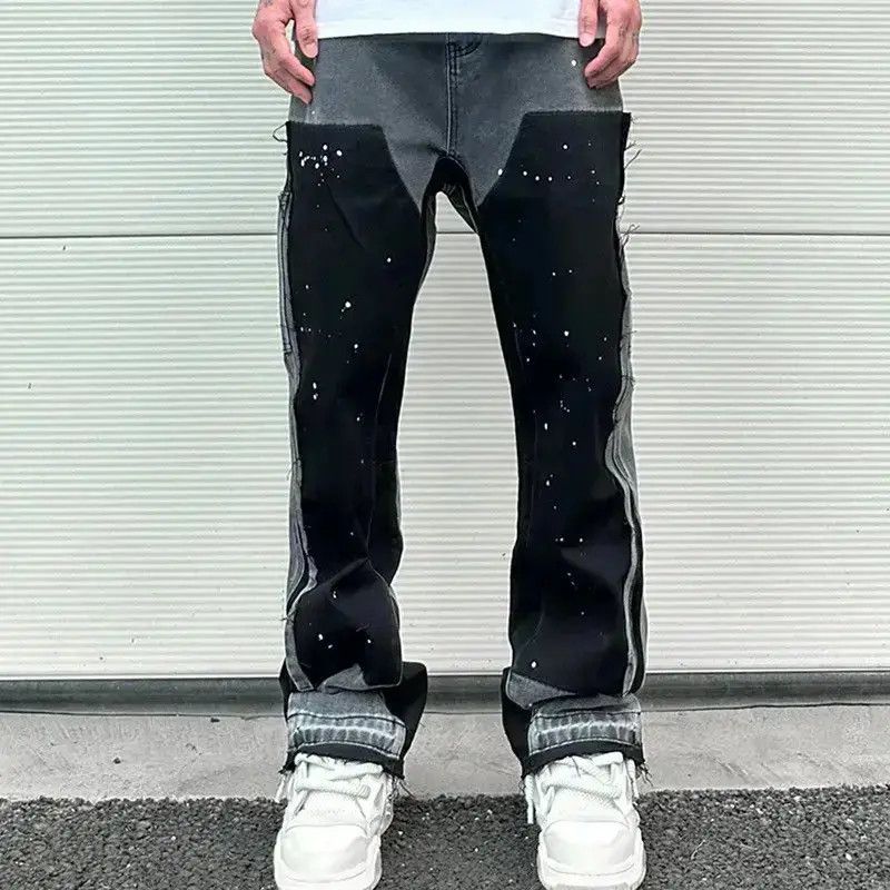 Japanese Brand Black Graffiti Wide Jeans Size US 32 / EU 48 - 1 Thumbnail